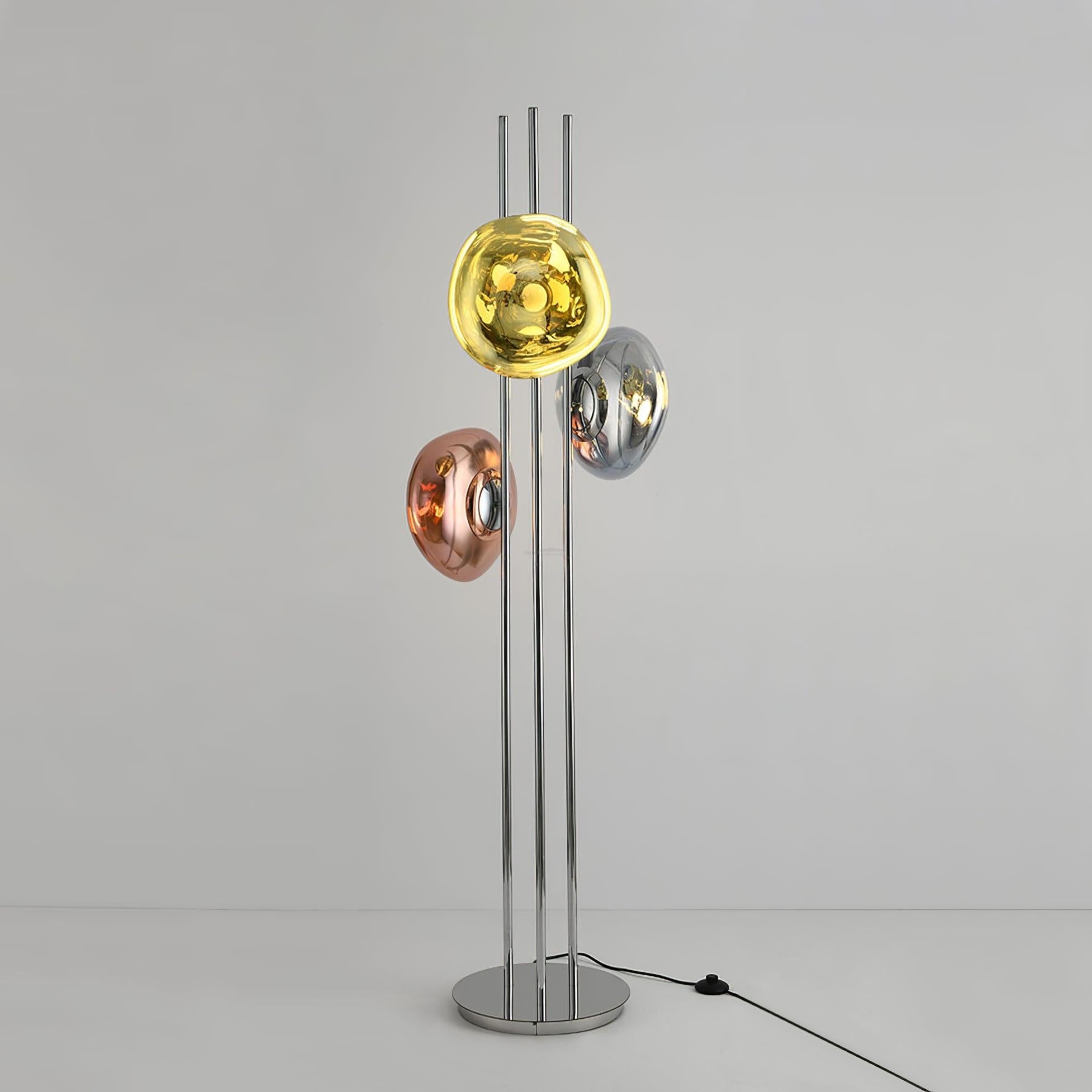 Three Light Glass Floor Lamp ∅ 13.8″ - Luxehomezone