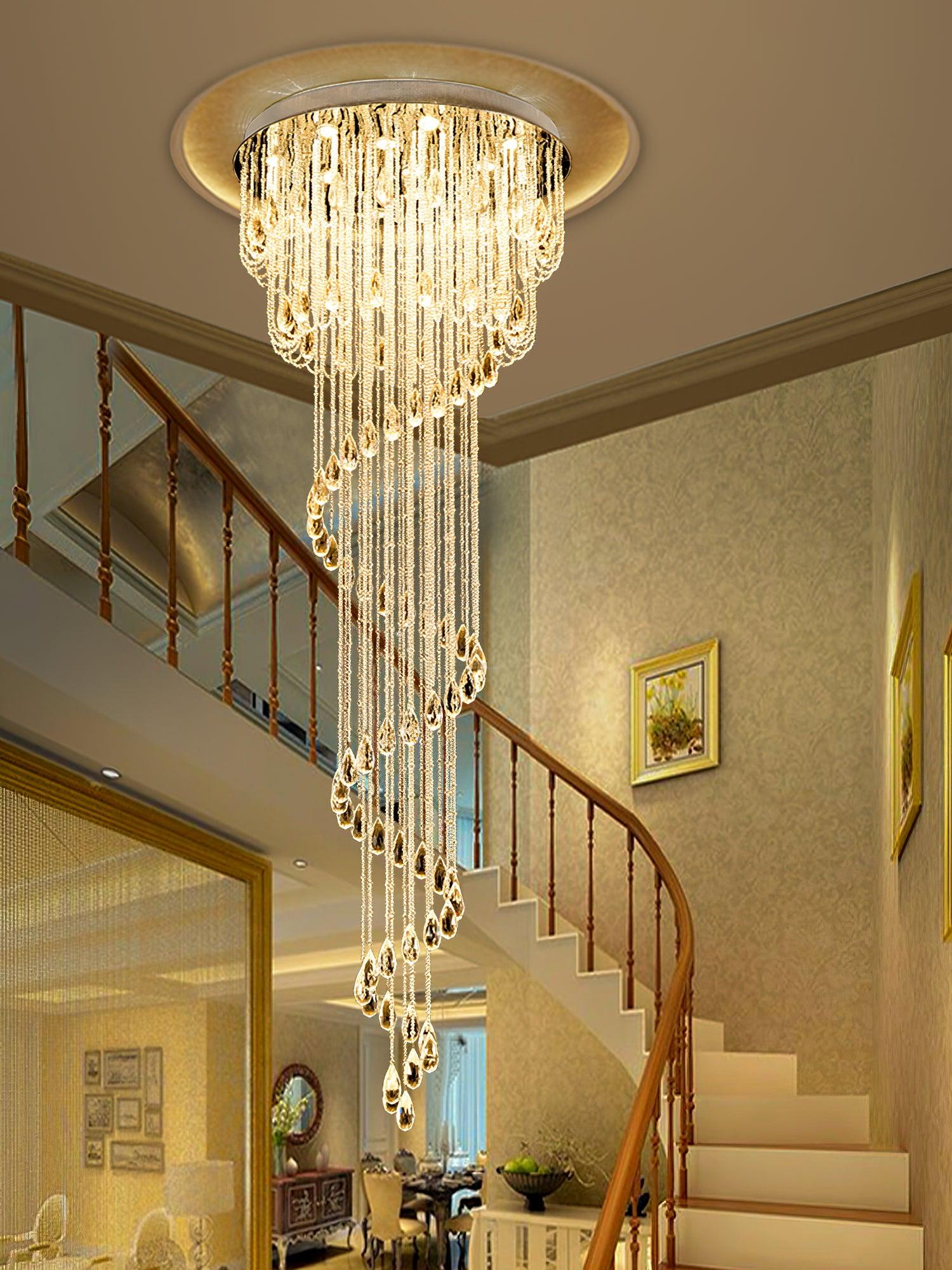 Classic Symphony Spiral Round Chandelier - Helia-1-Luxehomezone