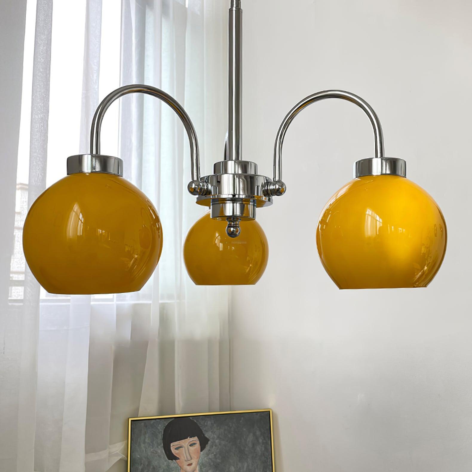 Loa Chandeliers with 3/4/5 heads - Glass Chandelier, Persimmon-1-Luxehomezone