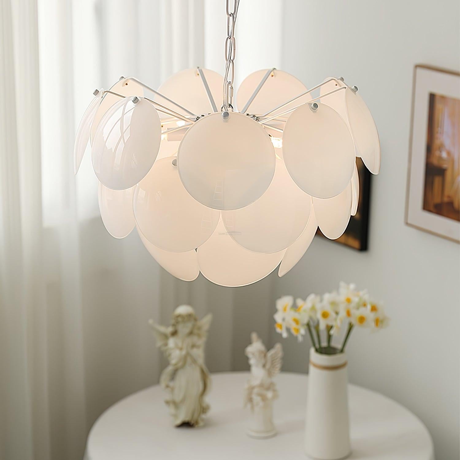 Luminous Petal Glass Round Chandelier - Luxehomezone