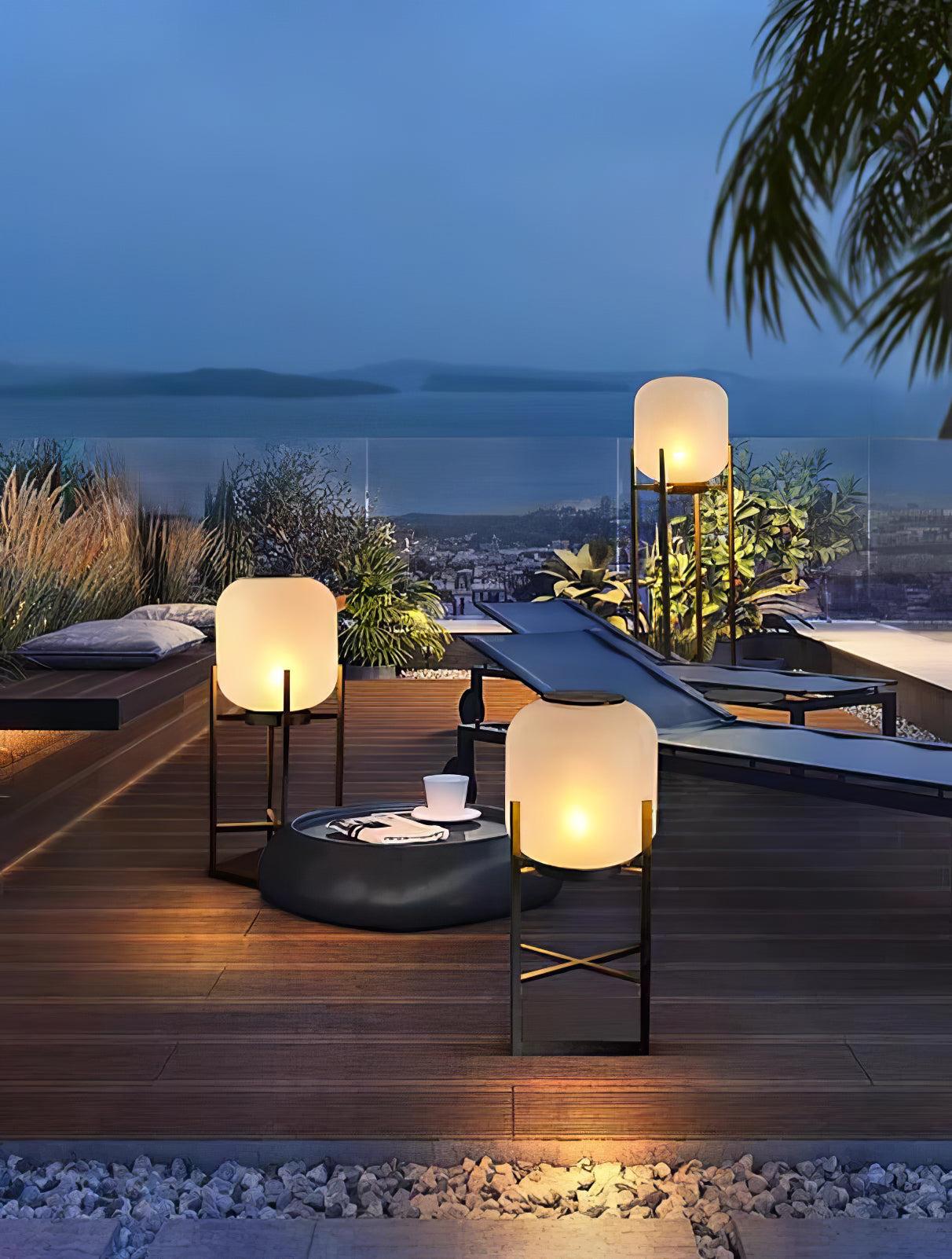 Lantern Solar Floor Lamp for Outdoor - Cube-1-Luxehomezone