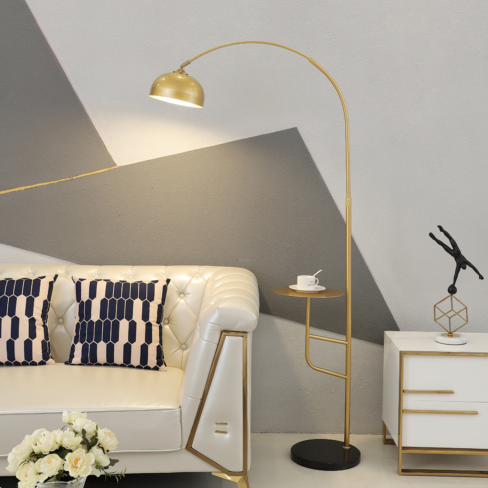Arc Bell Floor Lamp  ∅ 11″ - Bent-1-Luxehomezone