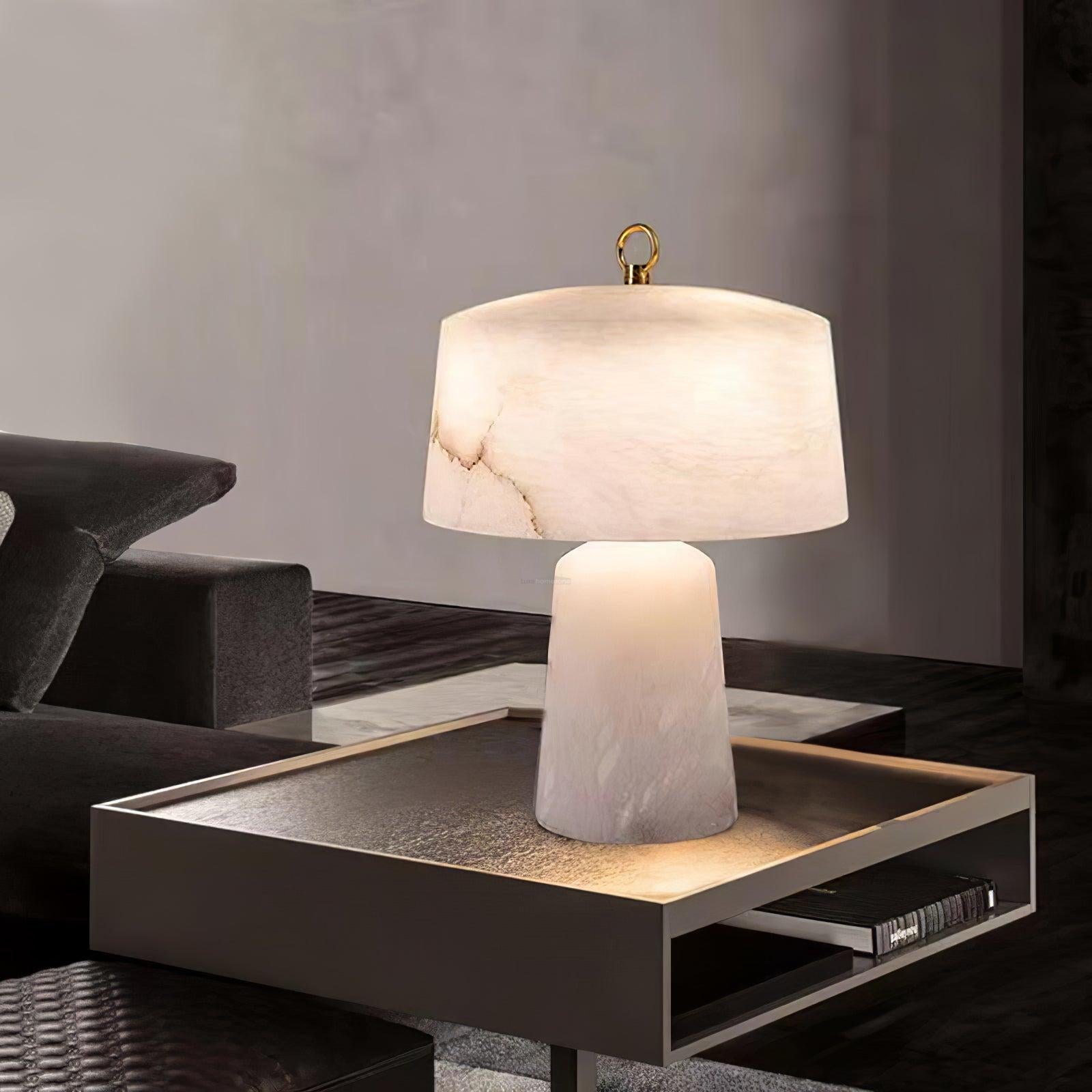 Aogashima Table Lamp  ∅ 11.8″ - Alabaster-1-Luxehomezone