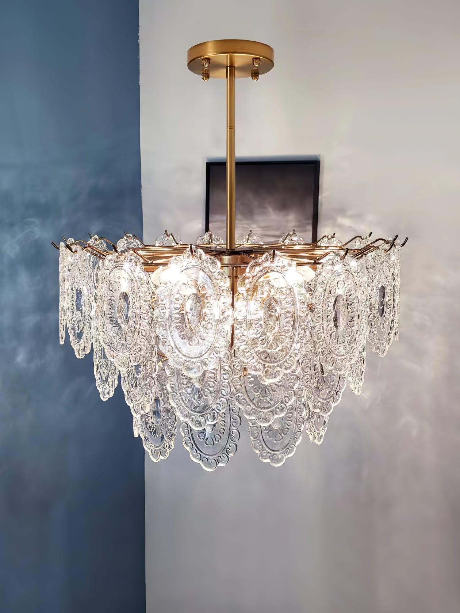 Wave Glass Style Chandelier - Cylinder-1-Luxehomezone