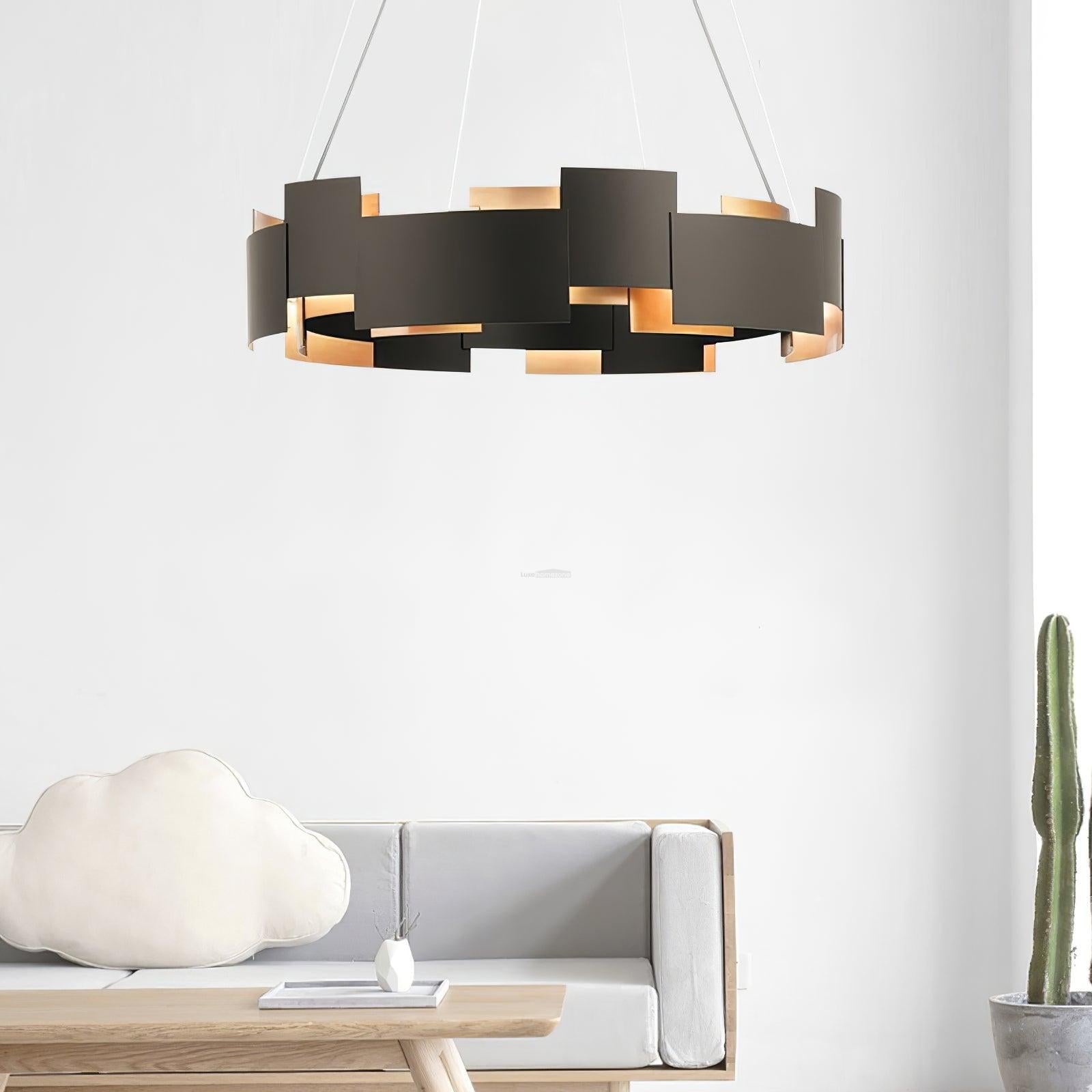 Kichler Oval Chandelier ∅ 23.6″ - Black & Gold-1-Luxehomezone