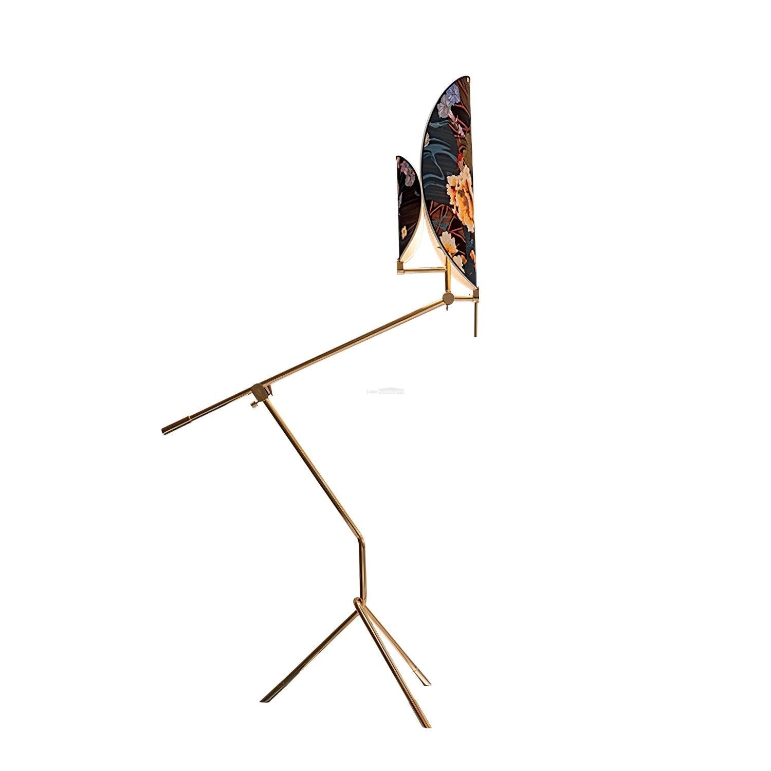 Floral Nocturne Floor Lamp ∅ 23.6″ - Drapery-1-Luxehomezone