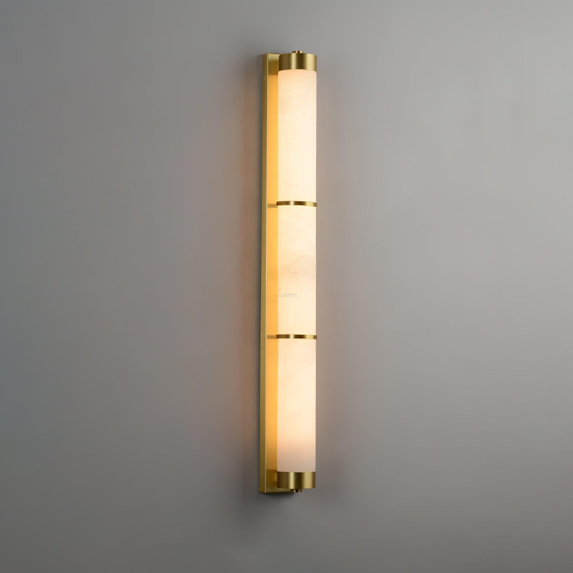 Cylindra Alabaster Brass Wall Sconce - Alabaster, Alabaster Wall Lamp-1-Luxehomezone