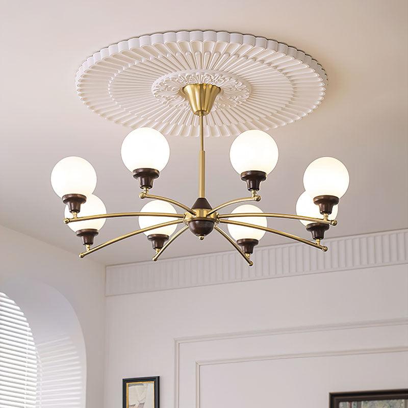 Walnut Glass Ball Chandelier ∅ 21.6″