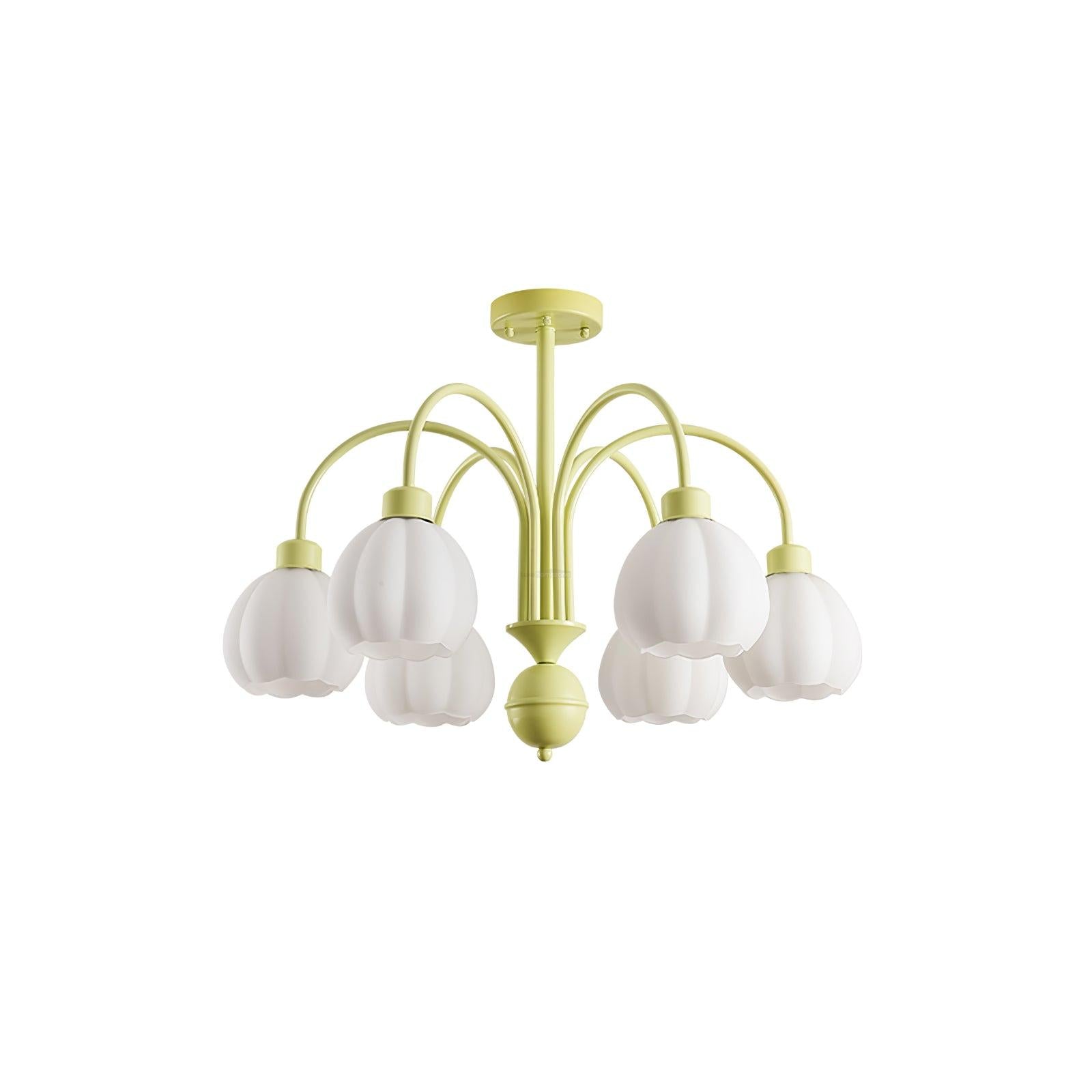 Cream Pumpkin Ball Chandelier with 4/5/6/8 heads - Zahara-1-Luxehomezone