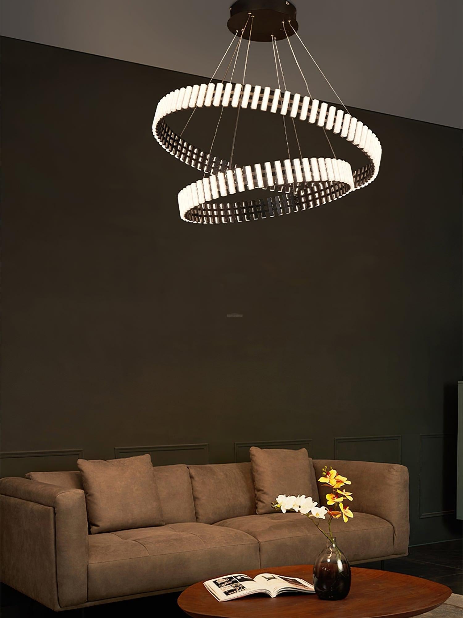 Hanging LED Chandelier ∅ 15.7″ - ring-1-Luxehomezone