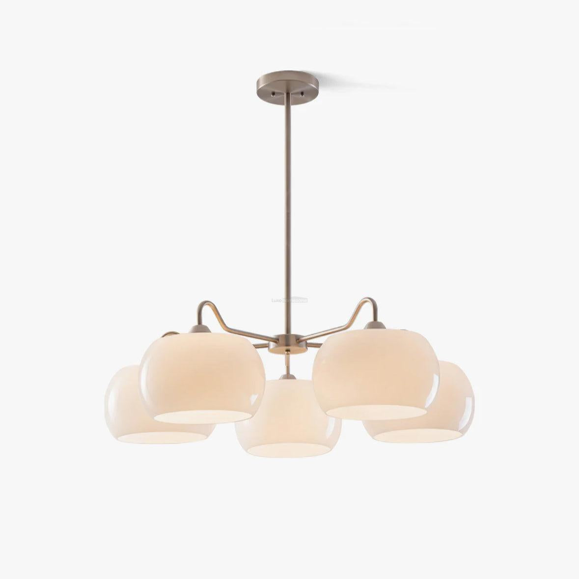 Nickel Glass Persimmon Chandelier with 3/5 heads - Glass Chandelier, Optimized, Persimmon-1-Luxehomezone