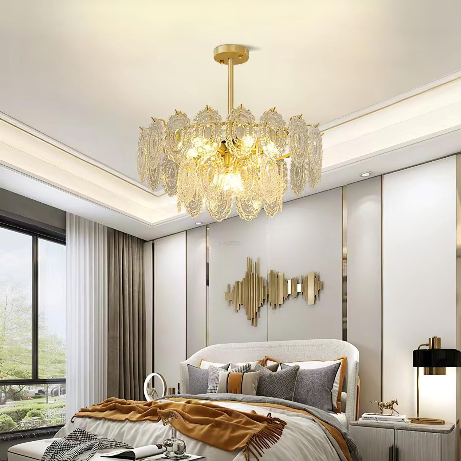 Wave Glass Style Chandelier - Cylinder-1-Luxehomezone
