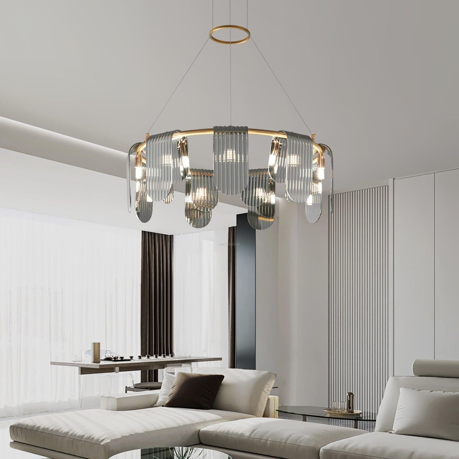 Folioles Brass Chandelier with 6/9/12 lamps - -1-Luxehomezone