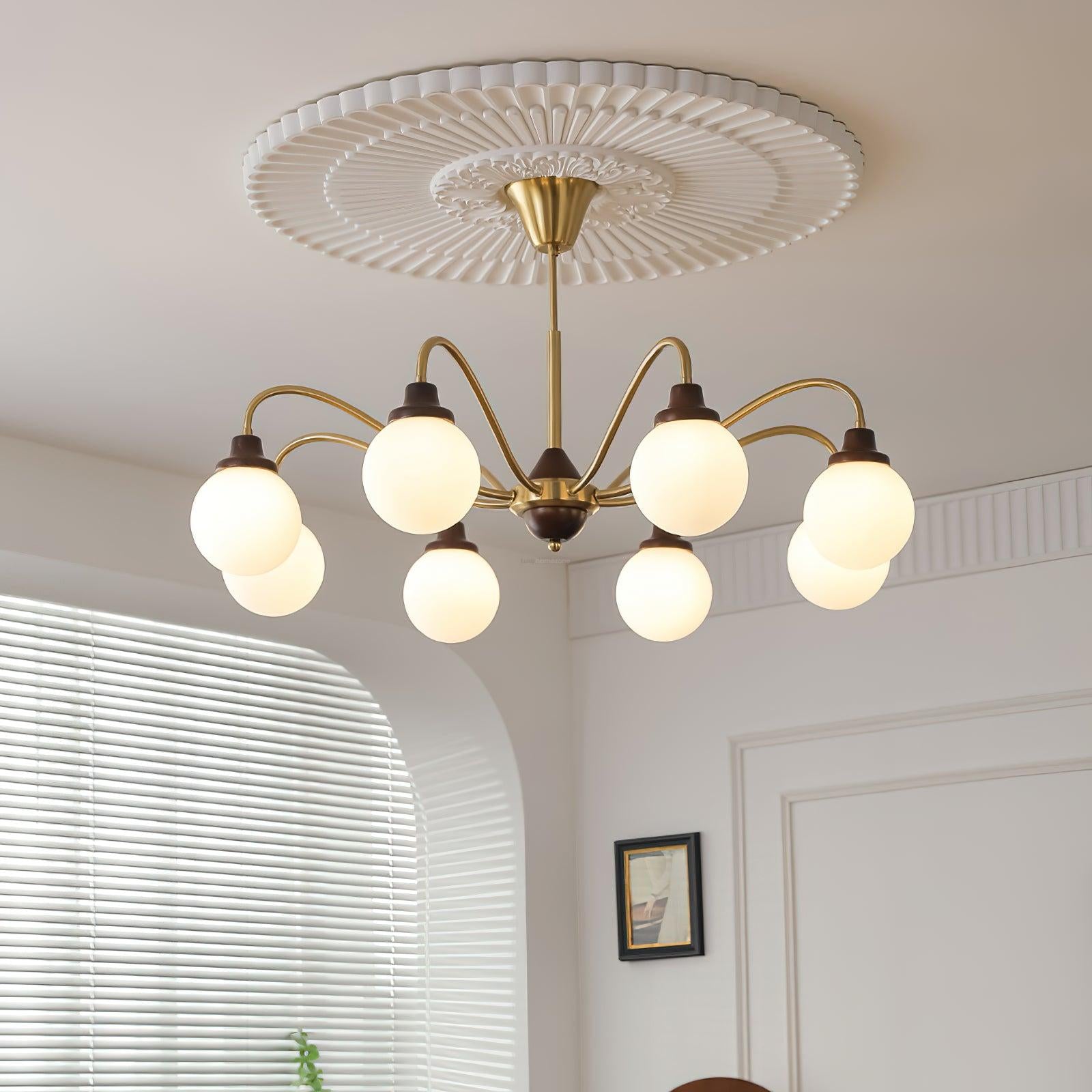 Solid Wood Magic Bean Chandelier with 4/6/8 heads - Bend, Marshmallow Chandelier-1-Luxehomezone