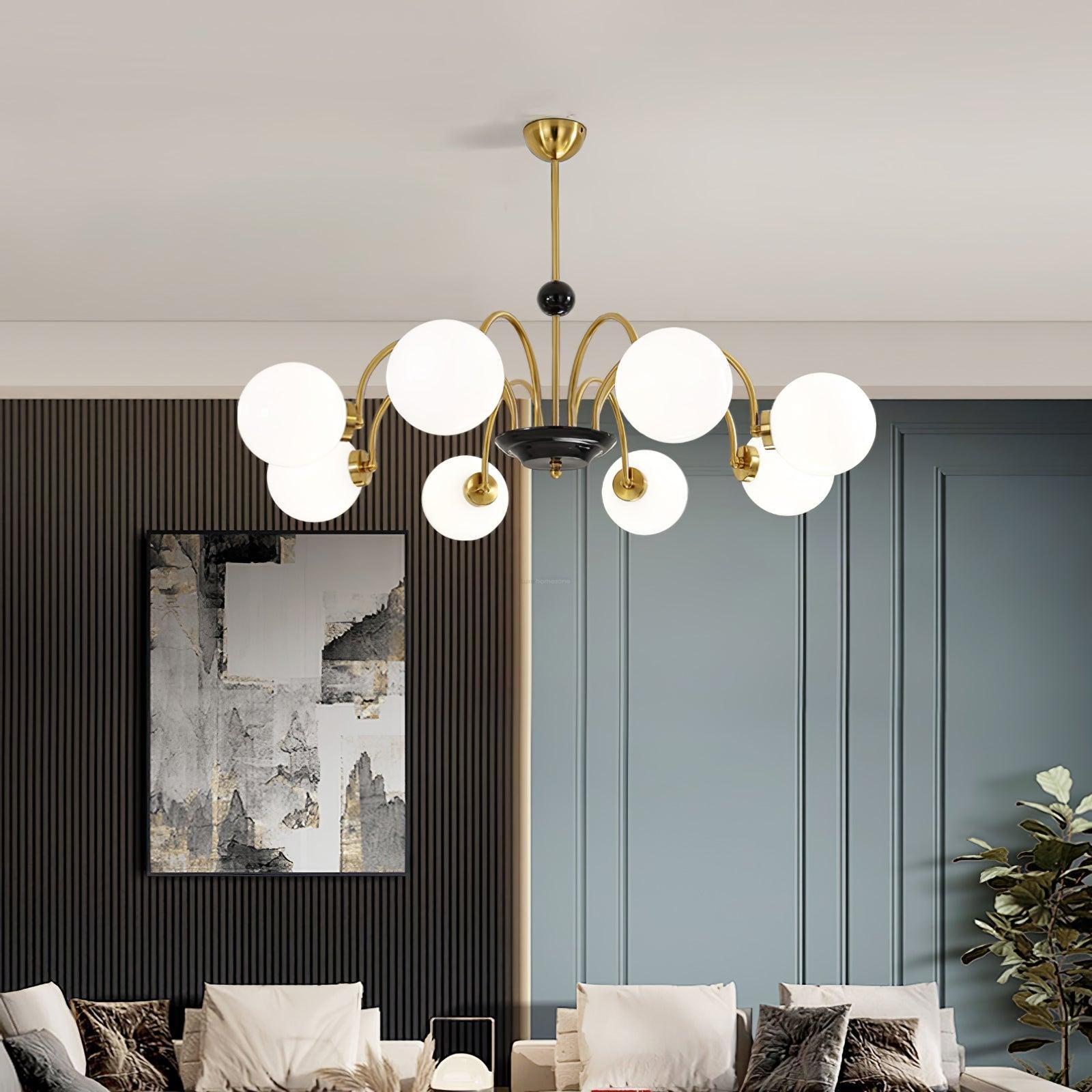 Yisu Glass Globe Chandelier with 3/4/5/6/8 heads - Luxehomezone