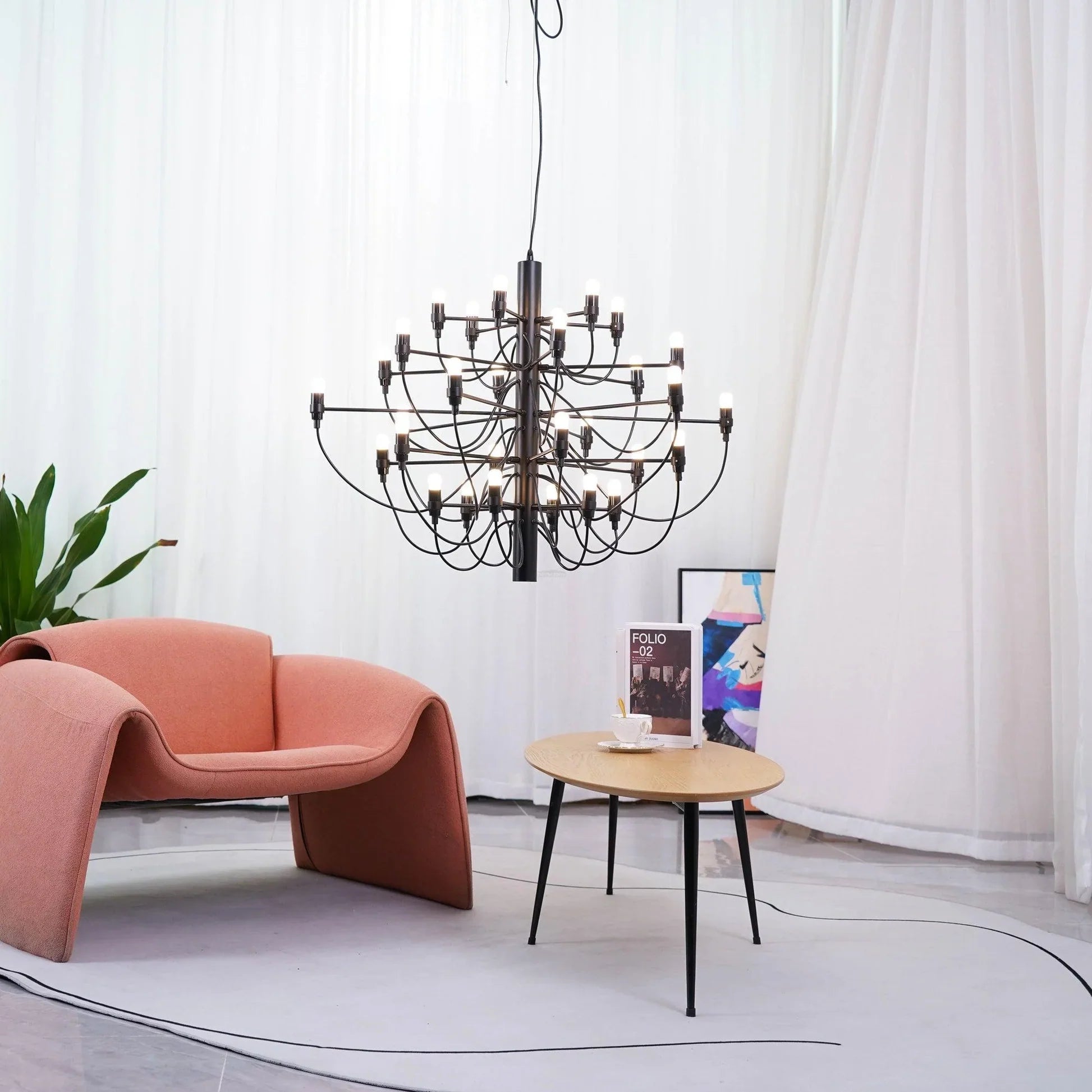 2097 Mid-Century Retro Candle Chandelier with 18/30/50/75 heads - Candle-1-Luxehomezone