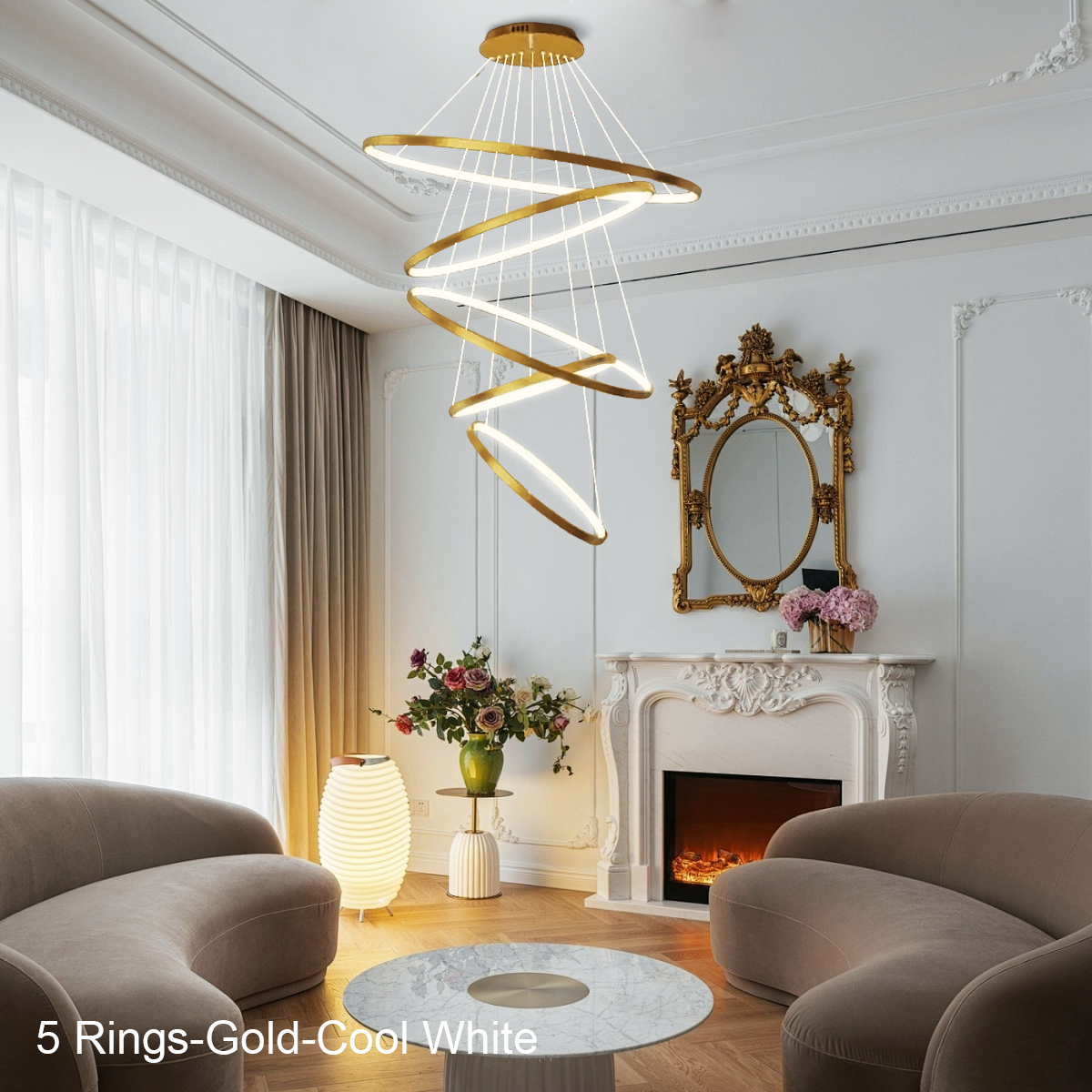 Janet Modern Hanging Chandelier - Straps-1-Luxehomezone