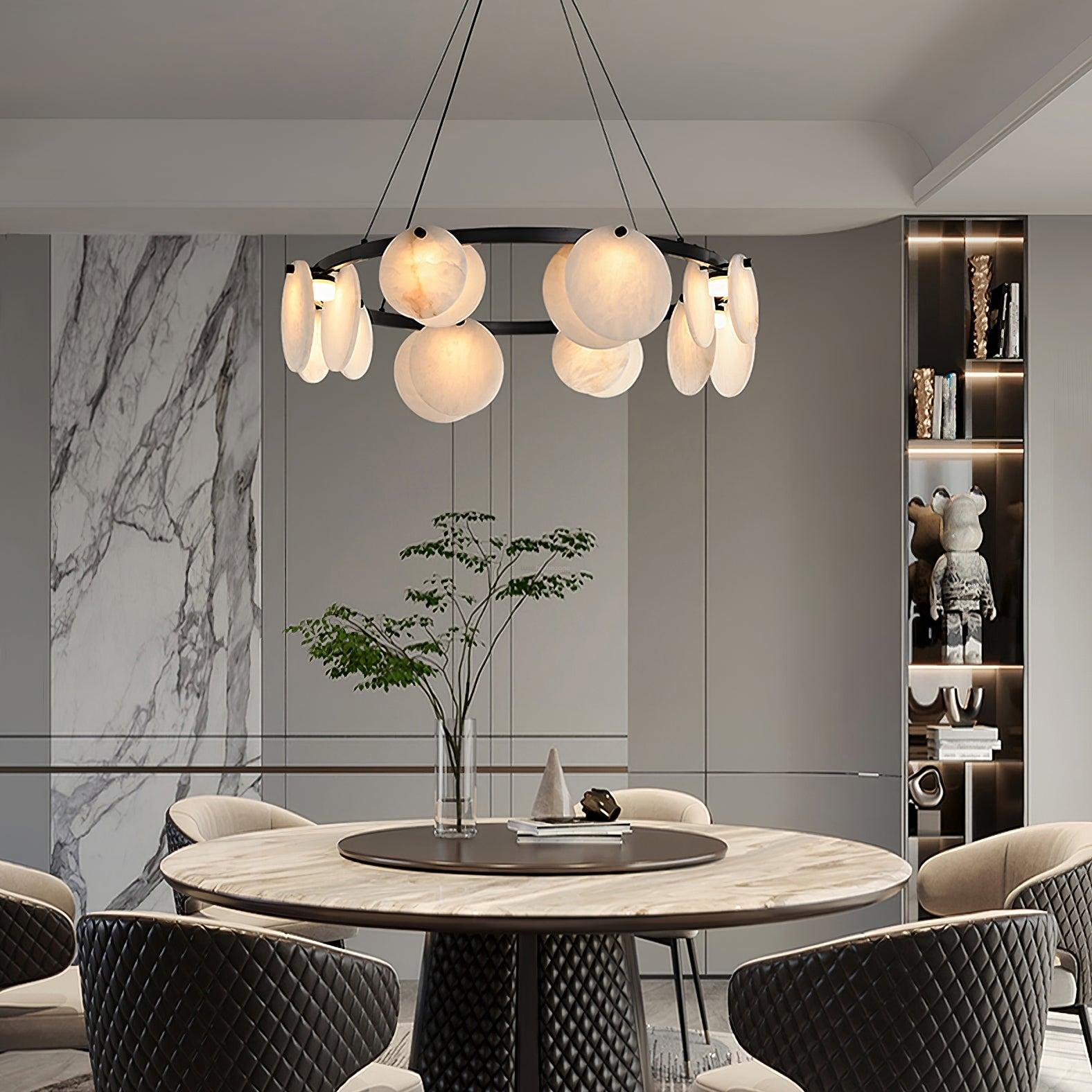 Trinidad Alabaster Chandelier - Alabaster, Alabaster Chandelier-1-Luxehomezone