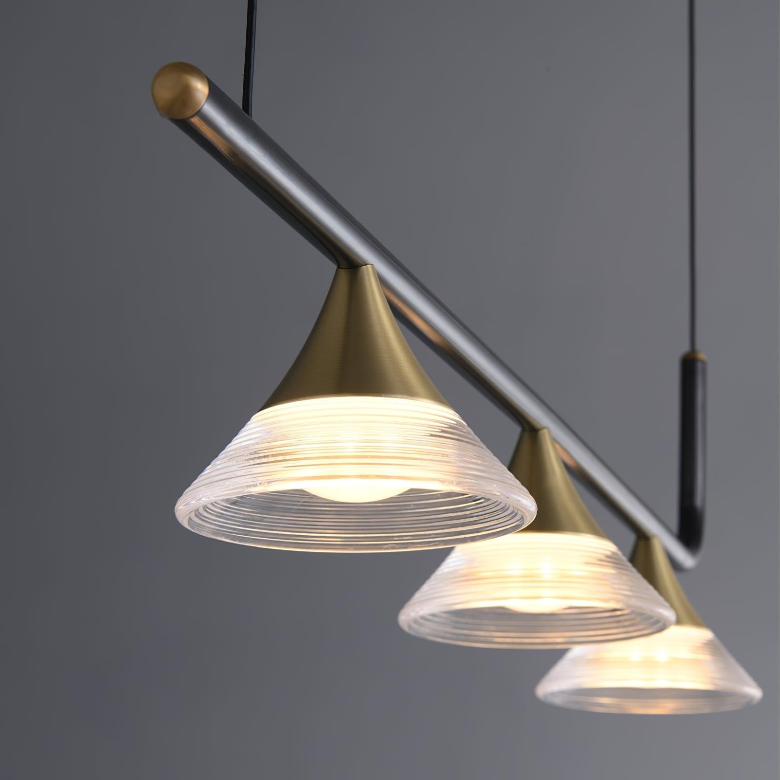 Tristan Restaurant Chandelier L 31.5″ - Bar, Charles, Gold & Transparent-1-Luxehomezone