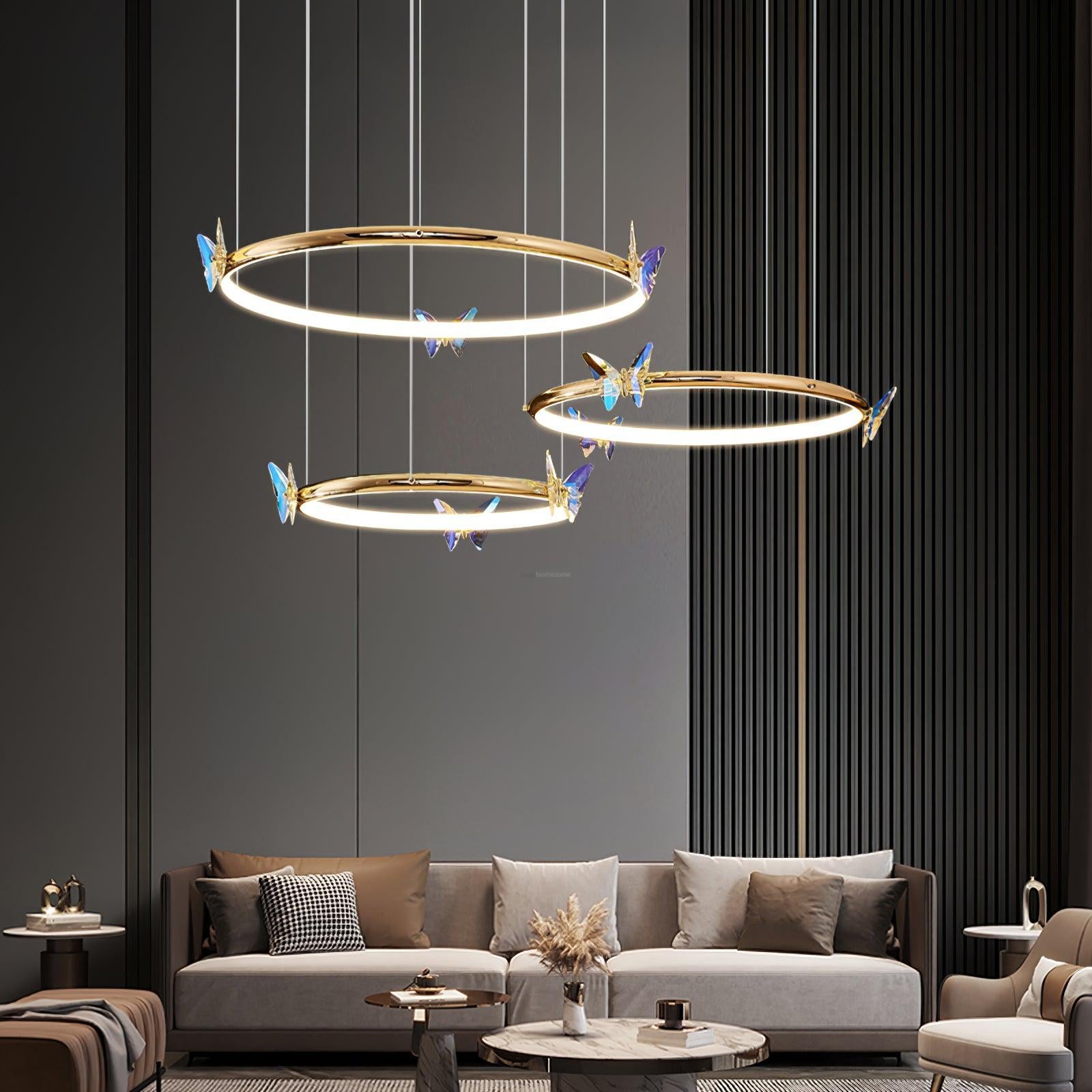 Blue Butterfly Round Chandelier - Butterfly-1-Luxehomezone