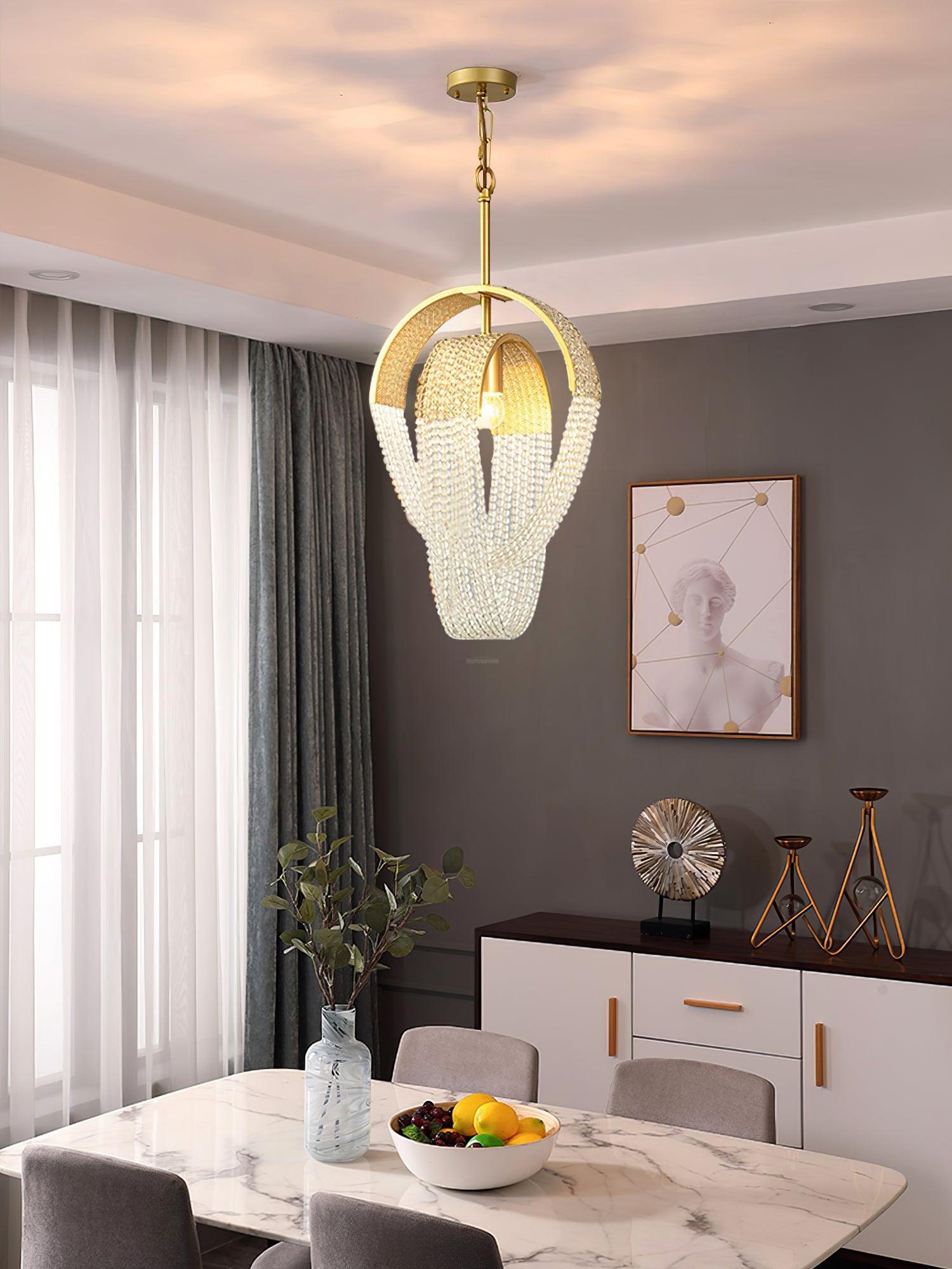 Mesh Crystal Chandelier with 1/6/9 heads - Crystals-1-Luxehomezone