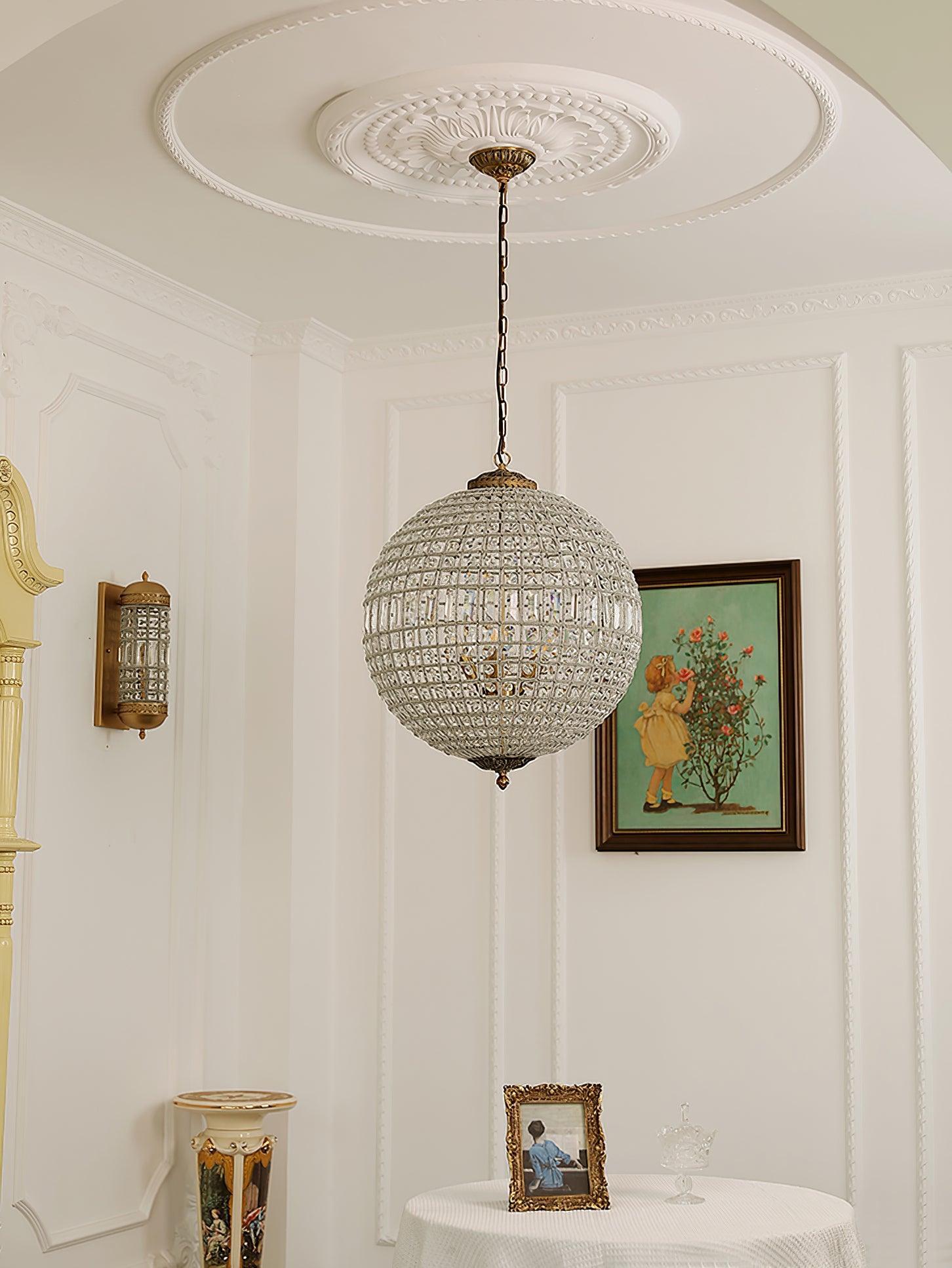 Traditional Globe Chandelier - Classic, Crystals-1-Luxehomezone