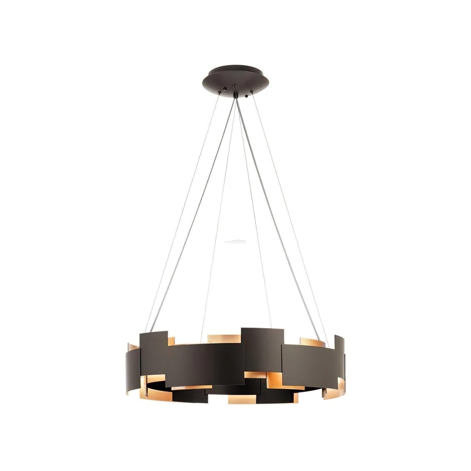 Kichler Oval Chandelier ∅ 23.6″ - Black & Gold-1-Luxehomezone