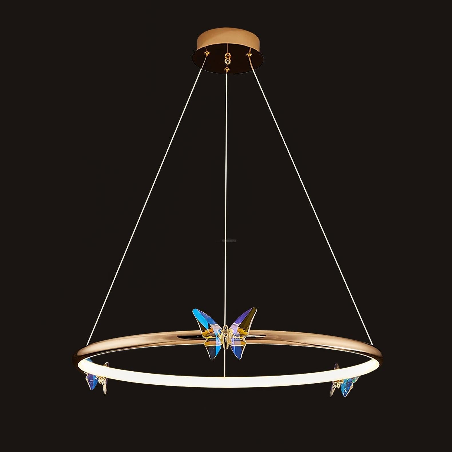 Blue Butterfly Round Chandelier - Butterfly-1-Luxehomezone