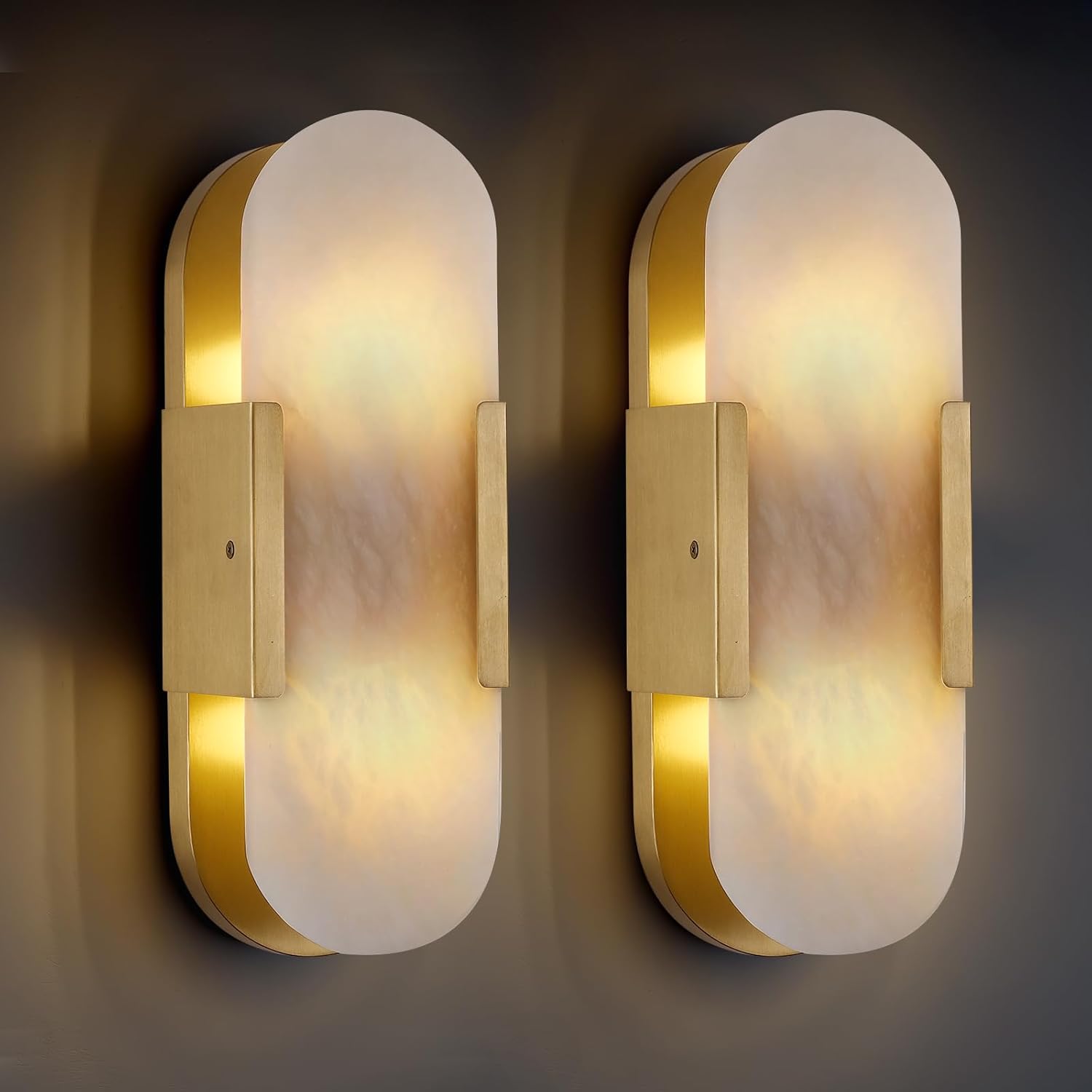 Trinidad Alabaster Wall Sconces 14" 20"