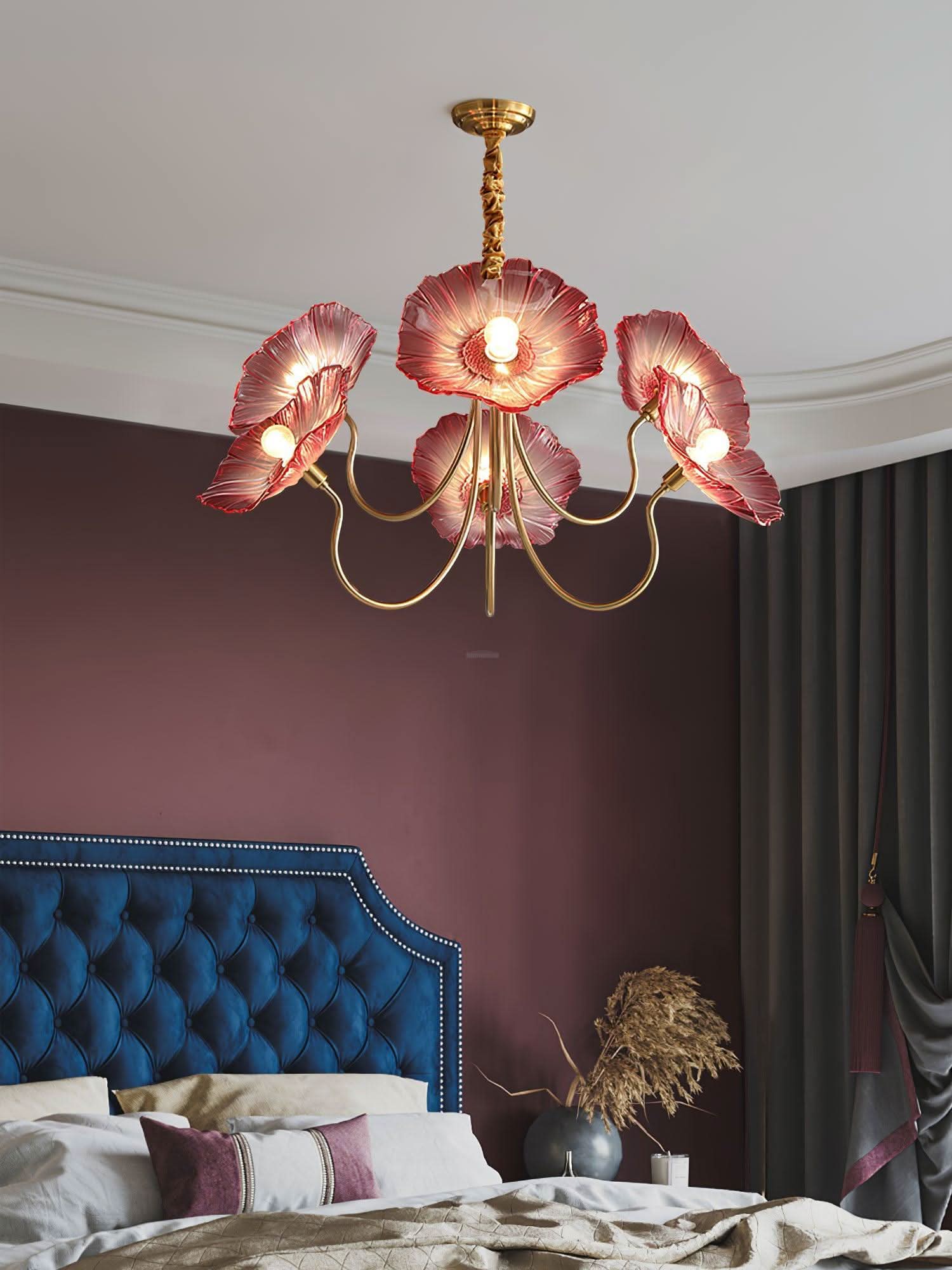 Lotus Leaf Glass Chandelier ∅ 35.4″ - Luxehomezone