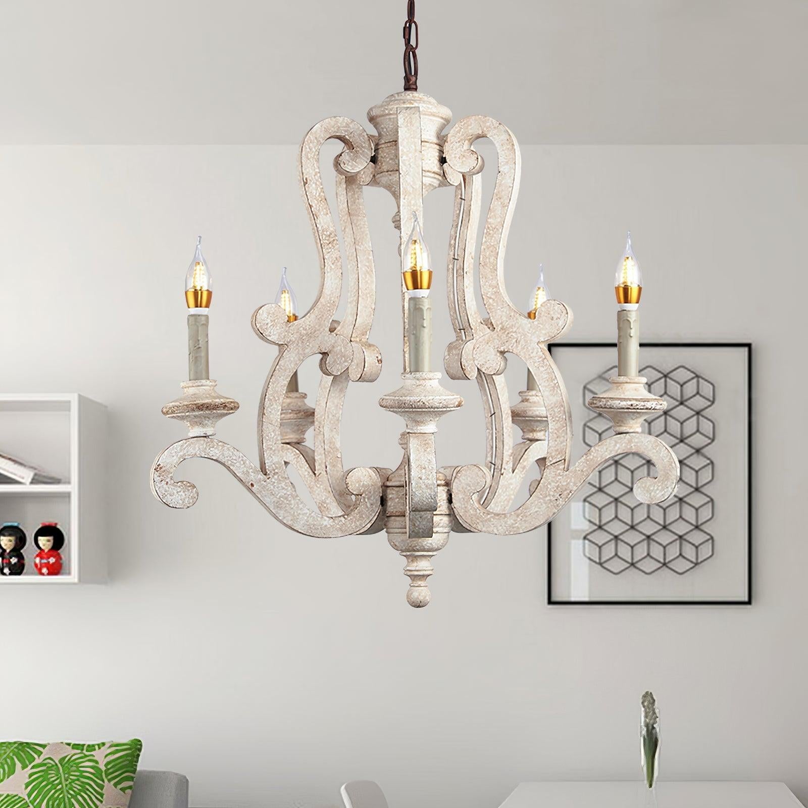 Parrotuncle Wooden Candle Chandelier Φ 23.6″ - Candle-1-Luxehomezone