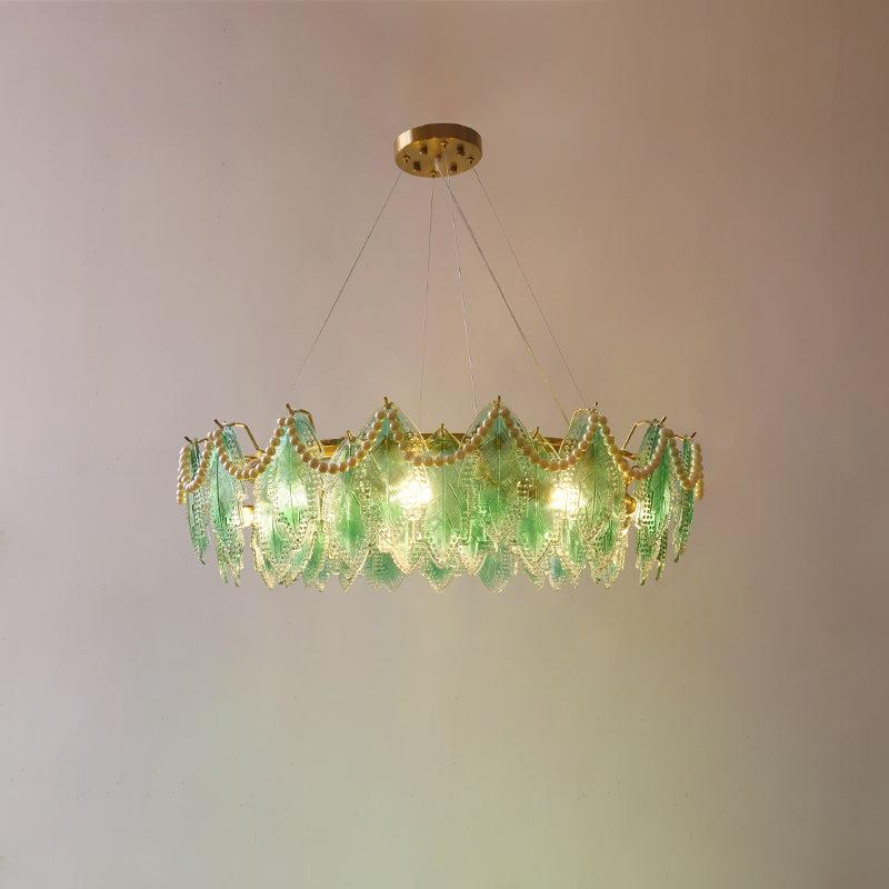 Maple Leaf Type Glass Chandelier - Cylinder-1-Luxehomezone