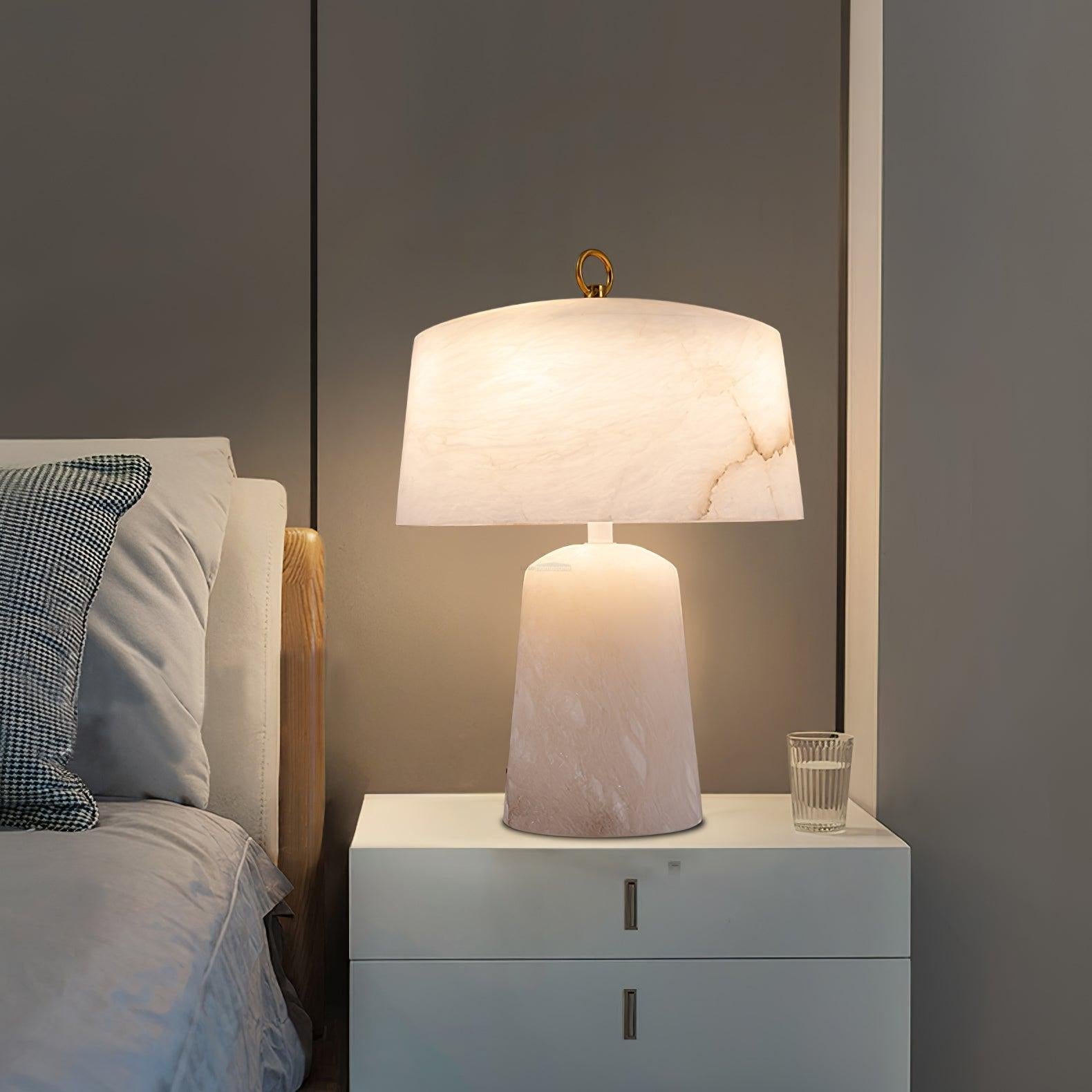 Aogashima Table Lamp  ∅ 11.8″ - Alabaster-1-Luxehomezone