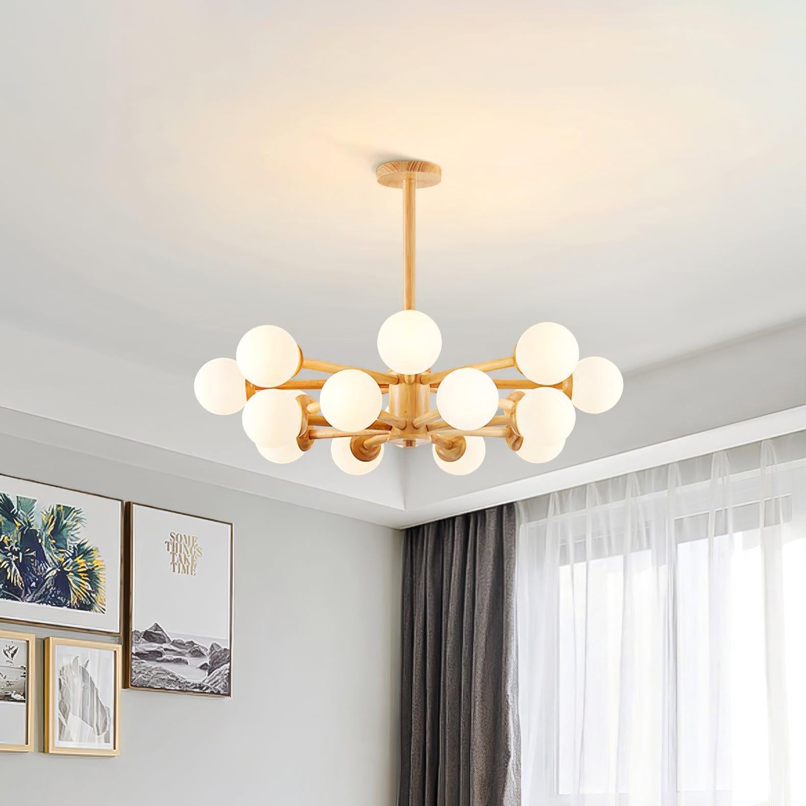 Kozan Wooden Chandelier with 6/8/10/12 heads - Frown-1-Luxehomezone