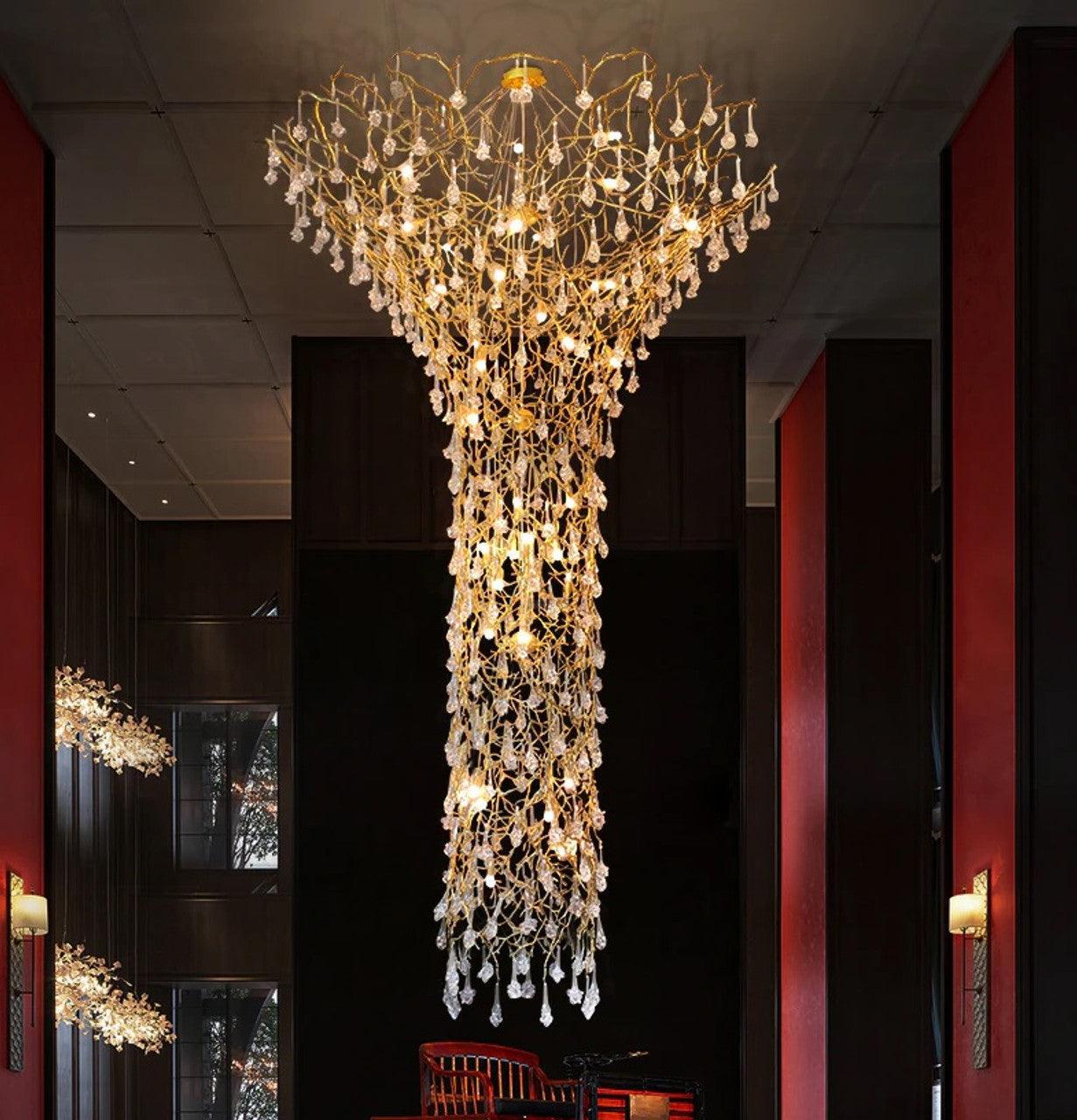 Tree Branch Staircase Chandelier ∅ 59″ - Helia-1-Luxehomezone