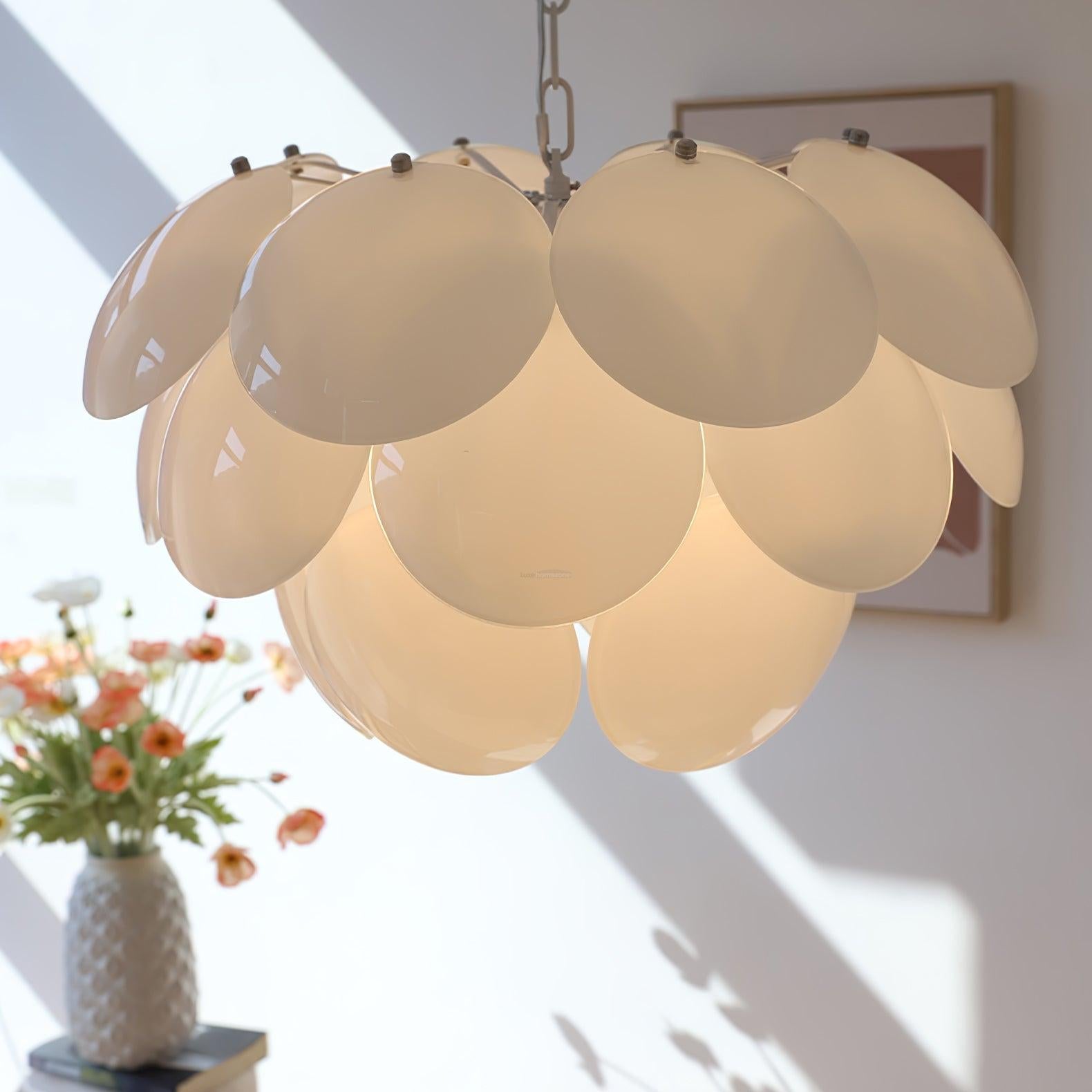Luminous Petal Glass Round Chandelier - Luxehomezone