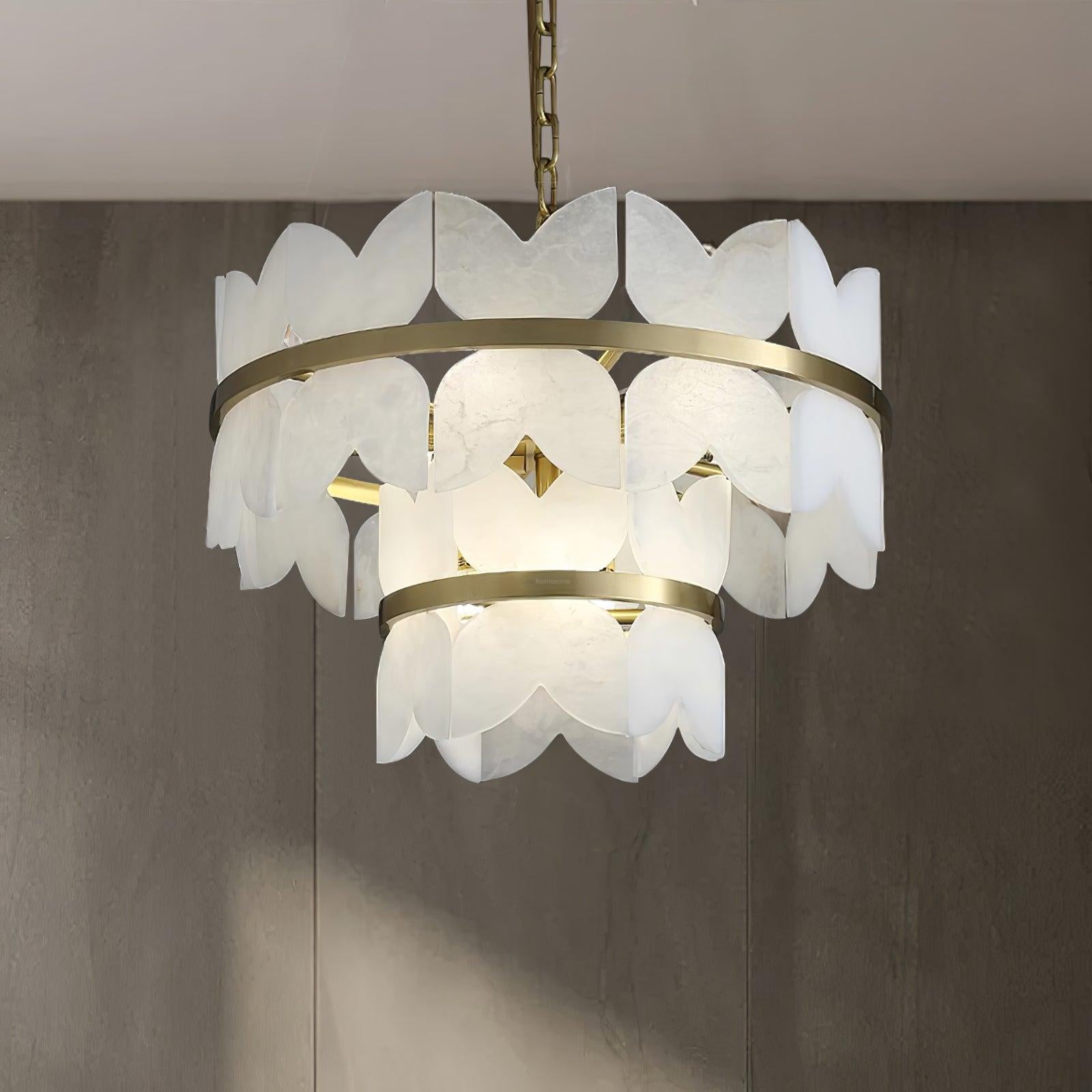 Alabaster Cloudscape Chandelier with 1/2 layer - Alabaster, Alabaster Chandelier-1-Luxehomezone