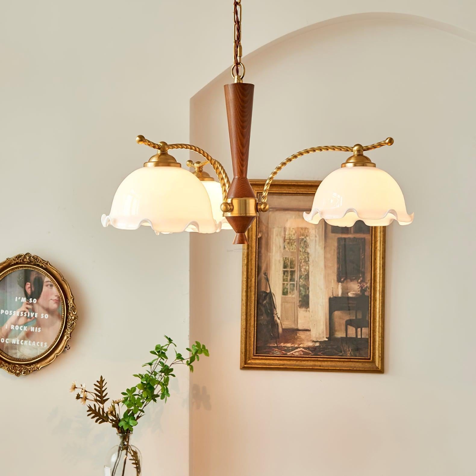 Milky Flower Chandelier ∅ 27.6″ - Zahara-1-Luxehomezone