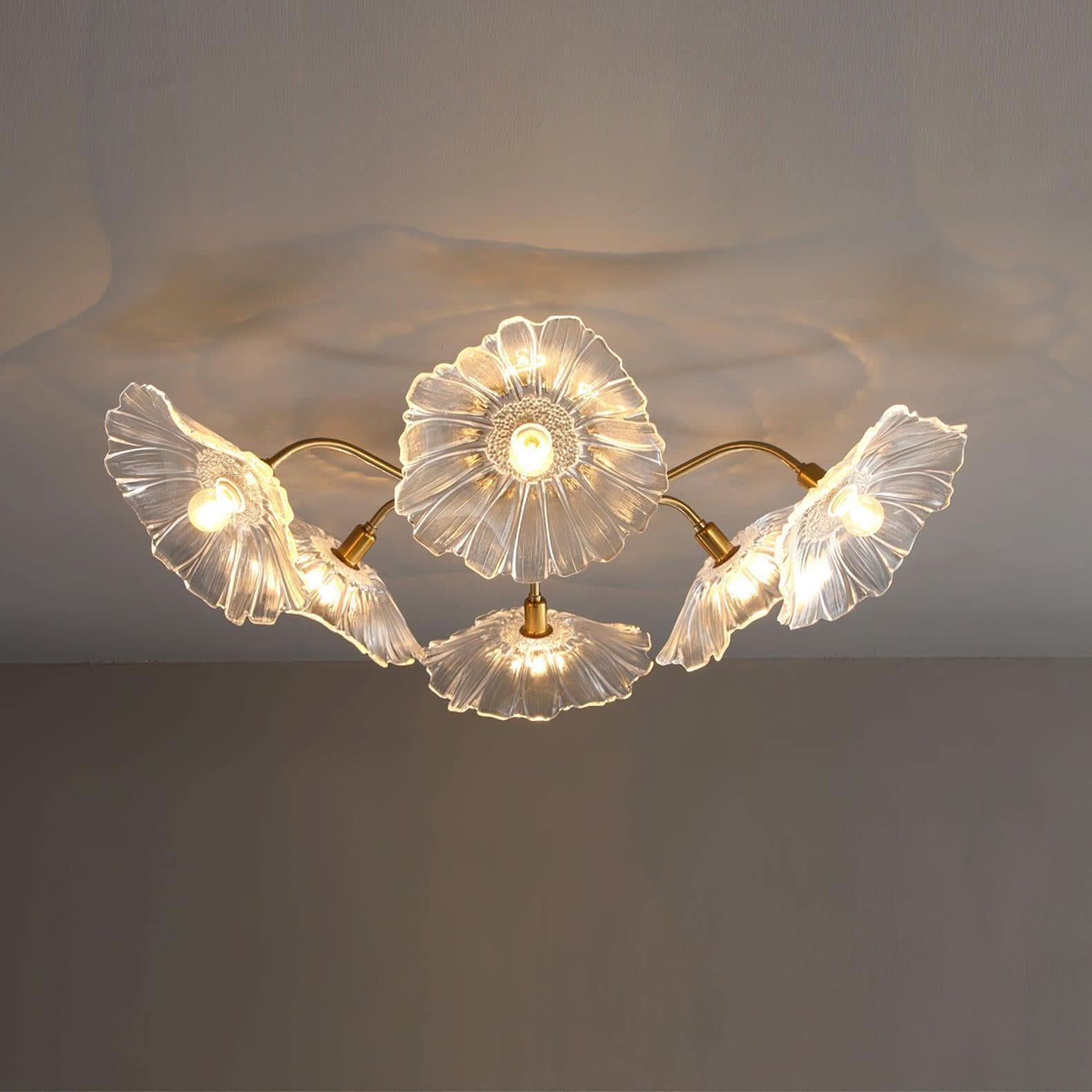 Lotus Leaf Glass Ceiling Lamp ∅ 31.5″/39.4'' - Luxehomezone