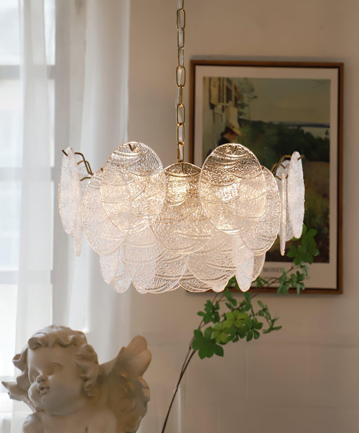 Glass Disc Chandelier with 4/6/9/12 heads - Cylinder-1-Luxehomezone