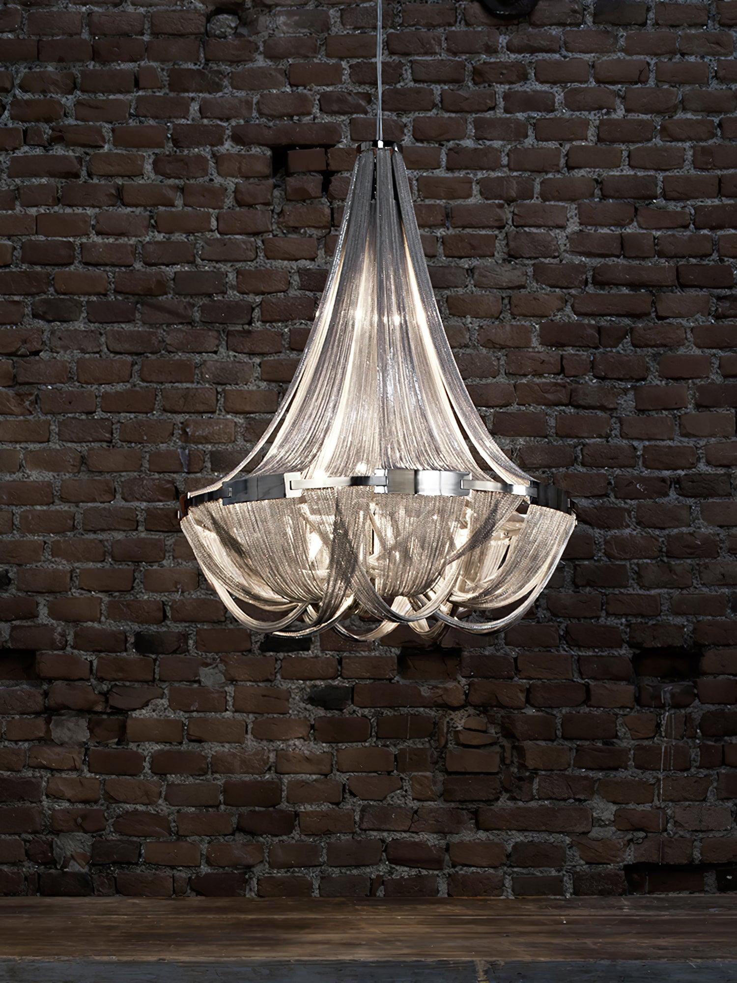 Tassel Aluminum Chain Chandelier ∅ 23.6″ - Tassel-1-Luxehomezone