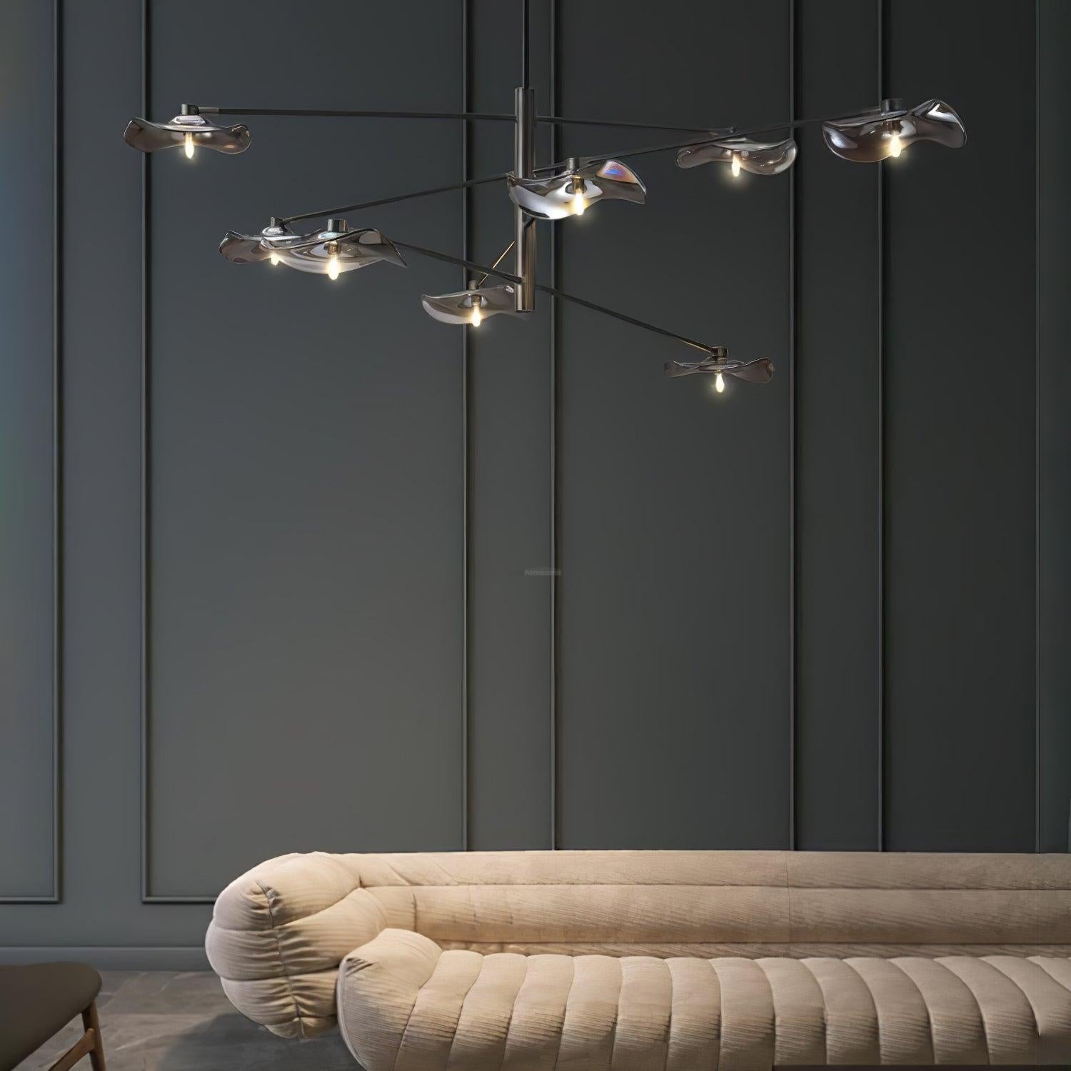 Lotus Leaves Glass Chandelier 39.4''/47.2'' - Lotus Leaf-1-Luxehomezone