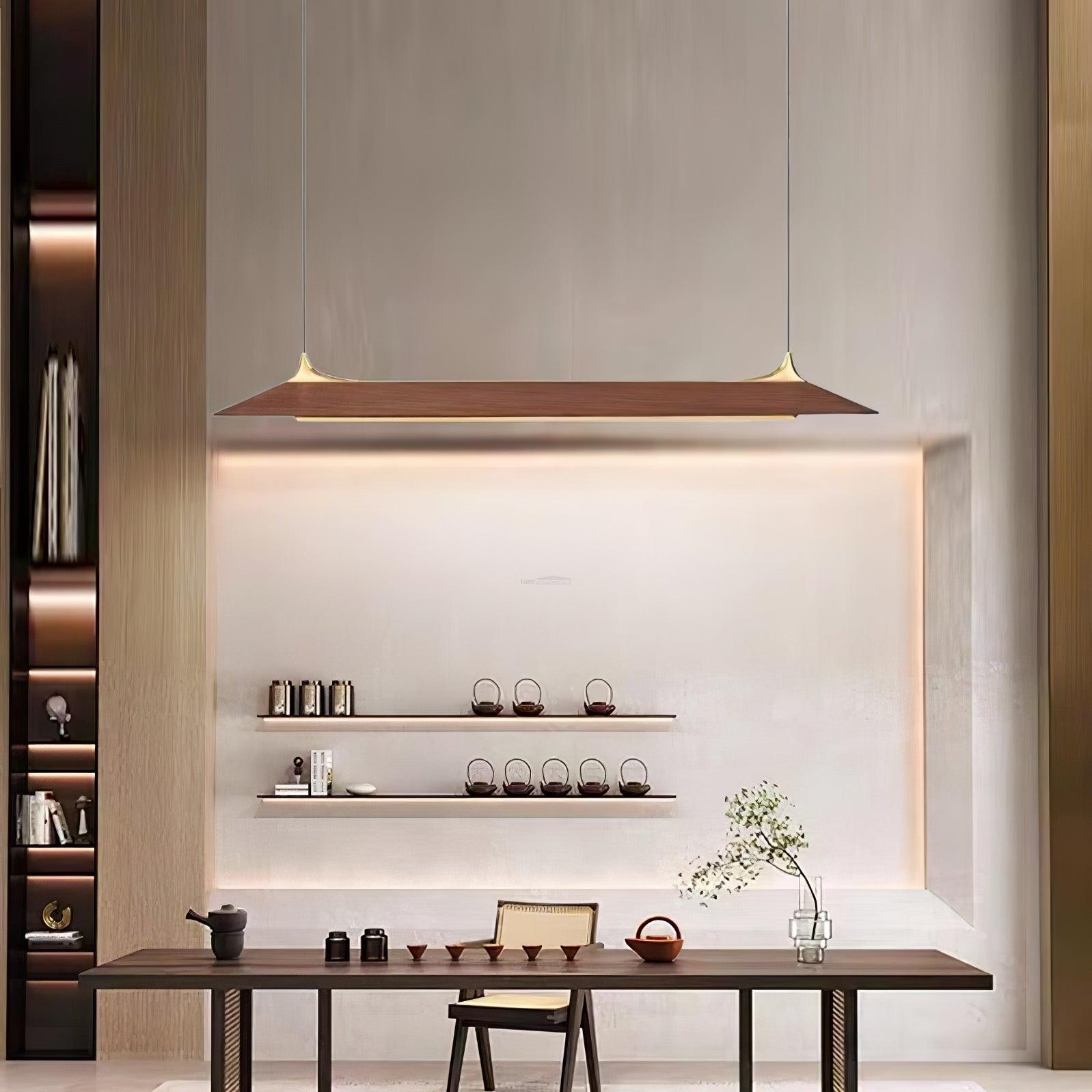 Luxehomezone Wooden Linear Chandelier - Bar-1-Luxehomezone