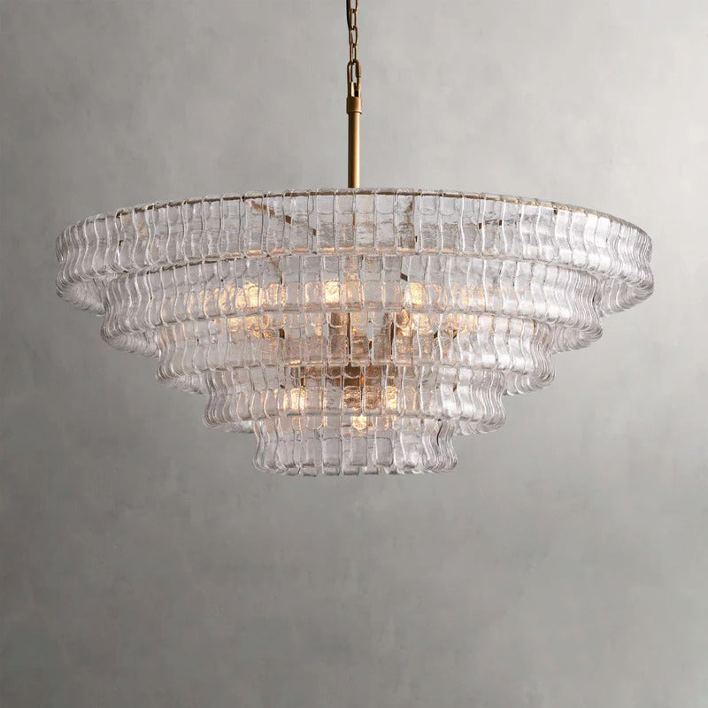 Art Ghiaccio Glass Round Chandelier 24" 36" 48" 60"