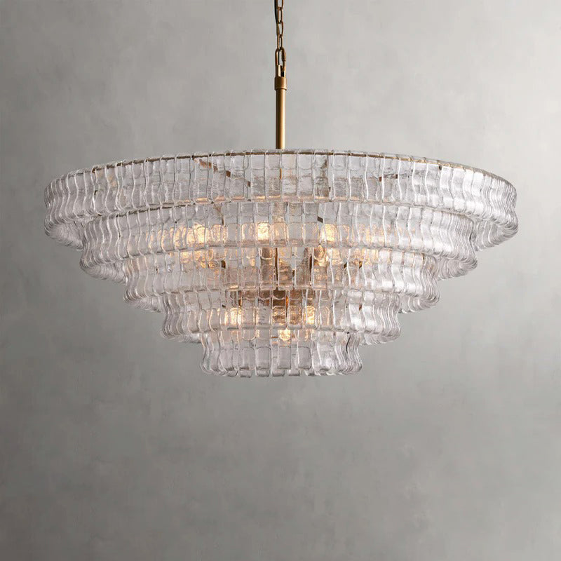 Art Ghiaccio Glass Round Chandelier 24" 36" 48" 60"