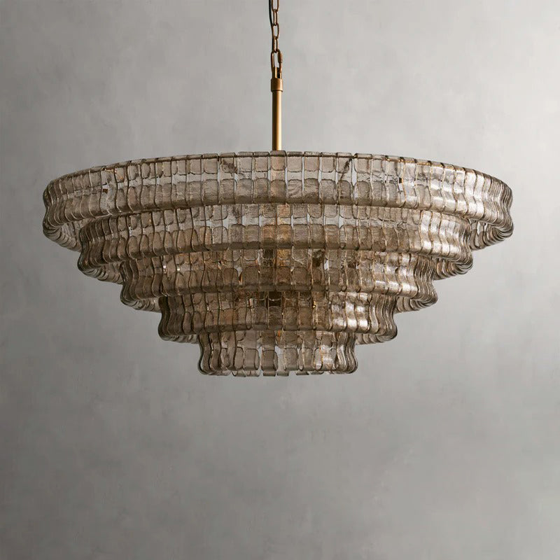 Art Ghiaccio Glass Round Chandelier 24" 36" 48" 60"