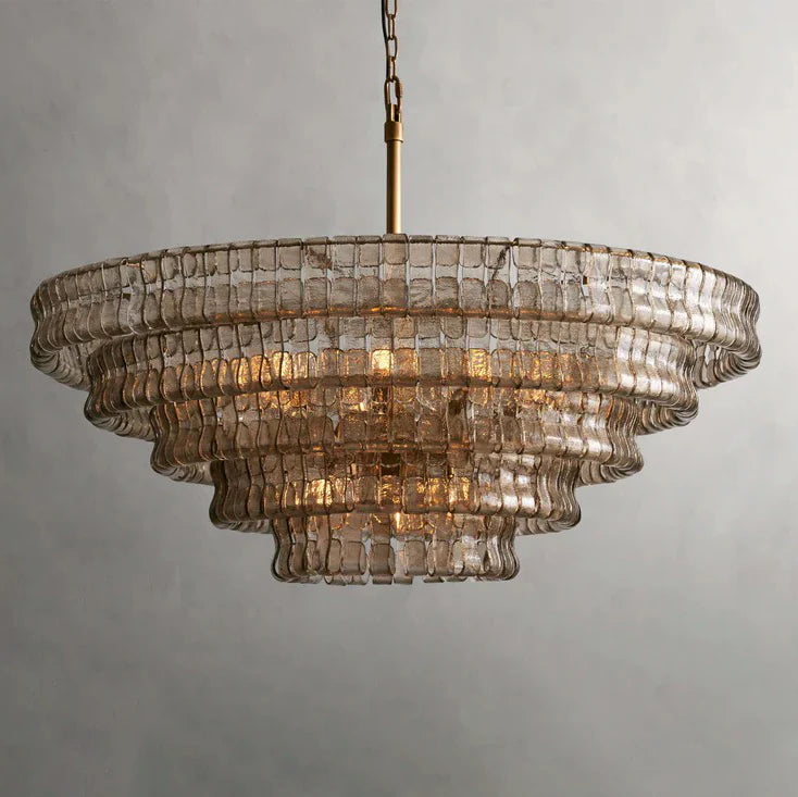 Art Ghiaccio Glass Round Chandelier 24" 36" 48" 60"