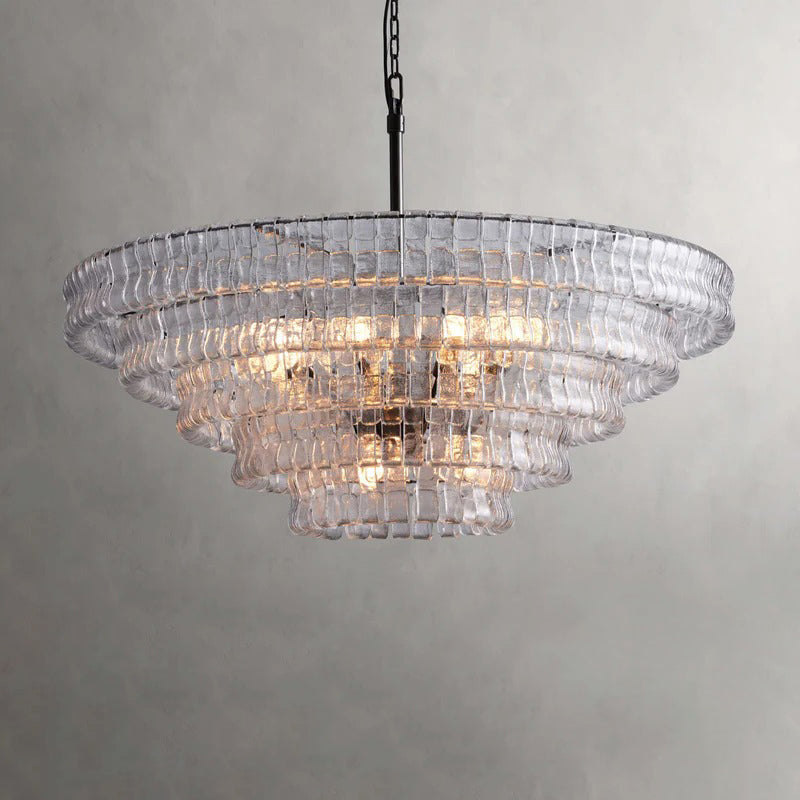 Art Ghiaccio Glass Round Chandelier 24" 36" 48" 60"