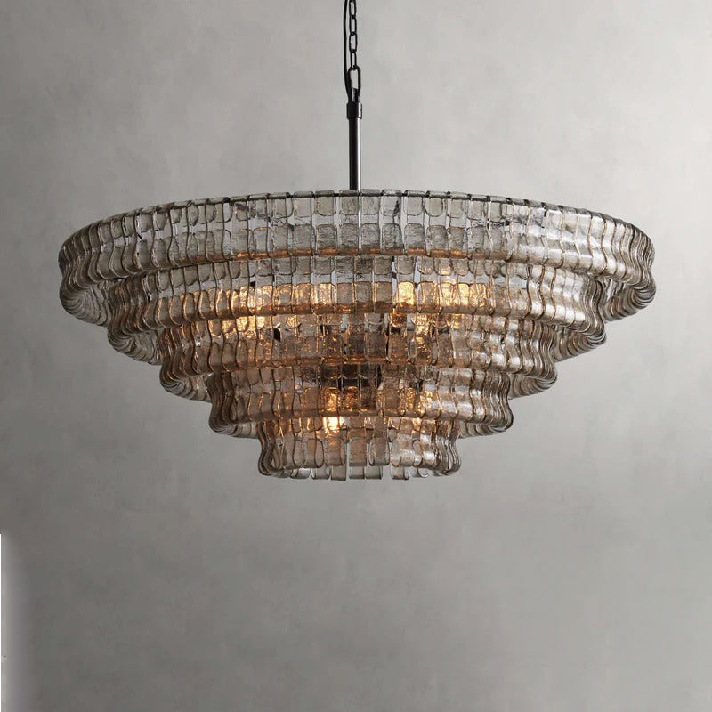 Art Ghiaccio Glass Round Chandelier 24" 36" 48" 60"