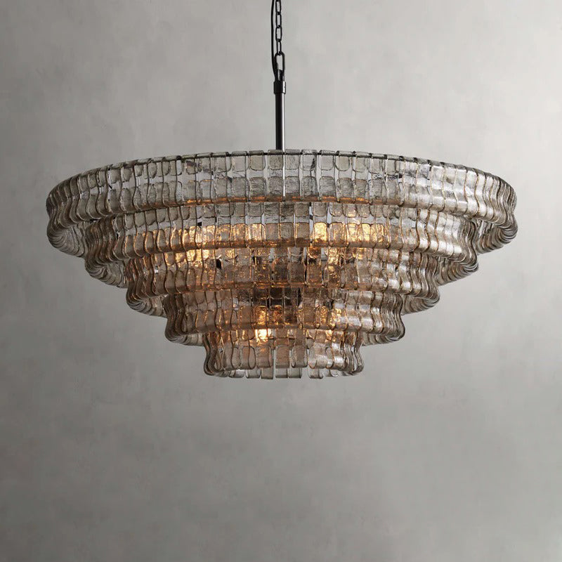 Art Ghiaccio Glass Round Chandelier 24" 36" 48" 60"